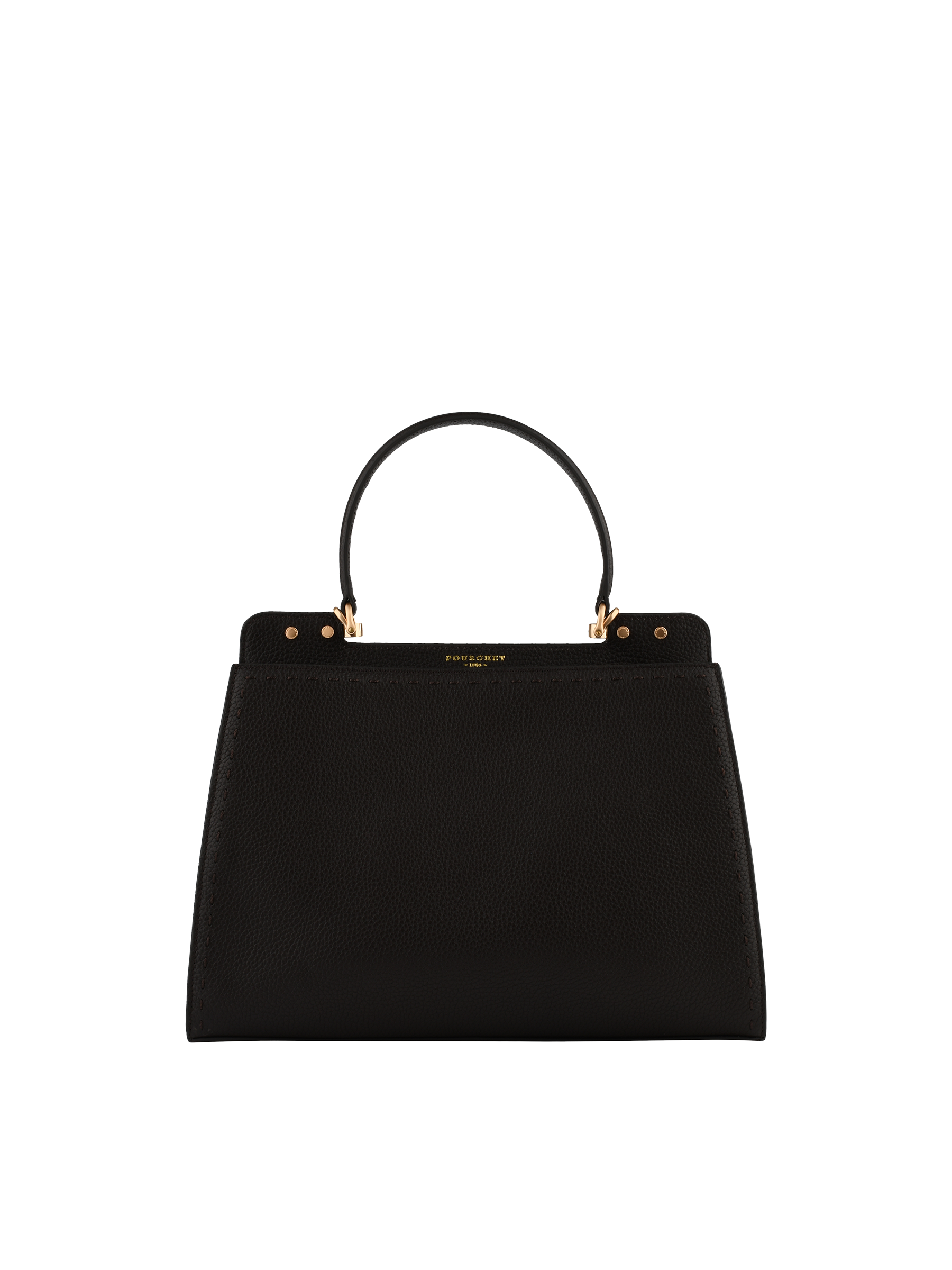 Cowhide leather handbag with a suede-effect finish POURCHET Multicolored