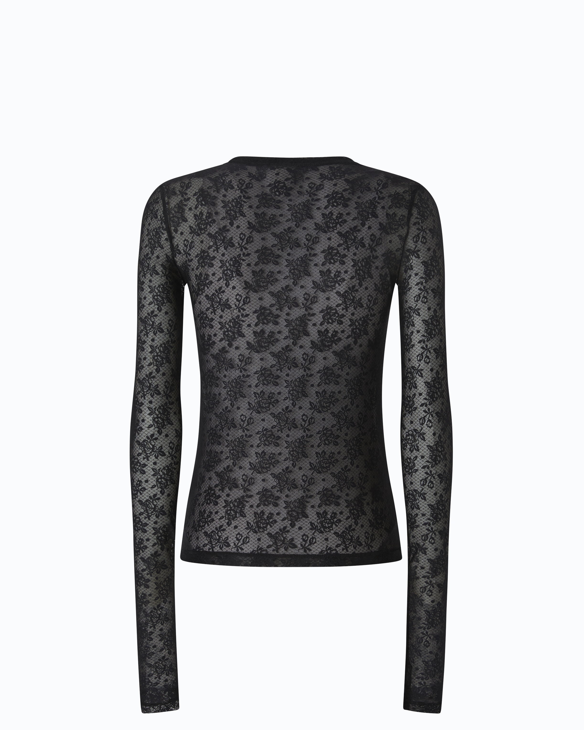 T-shirt en dentelle florale stretch PINKO Noir