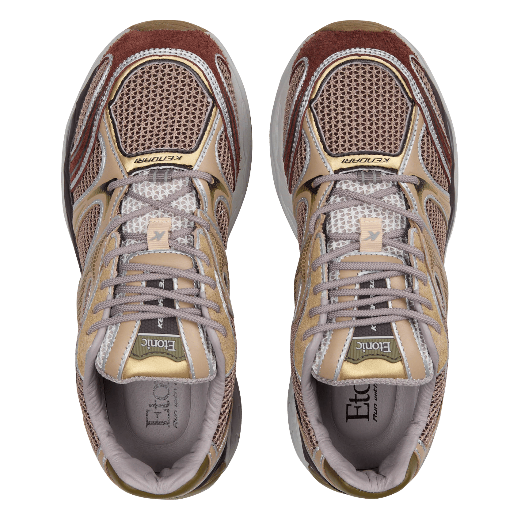 Lage sneakers met vetersluiting | Bruin ETONIC Dames