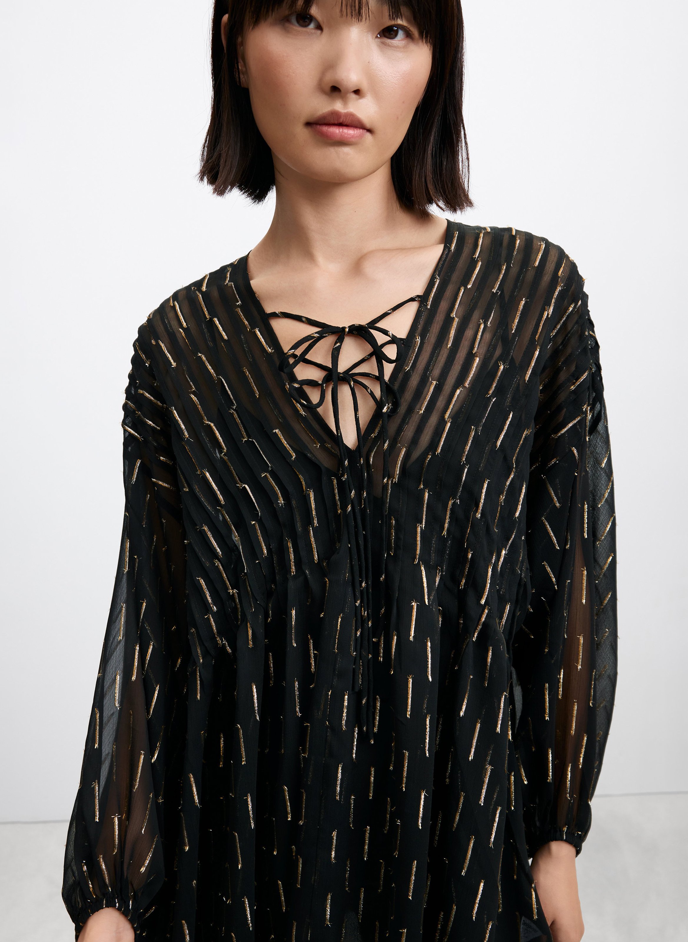 Loose-Fitting Short Patterned Dress DESIGUAL Black
