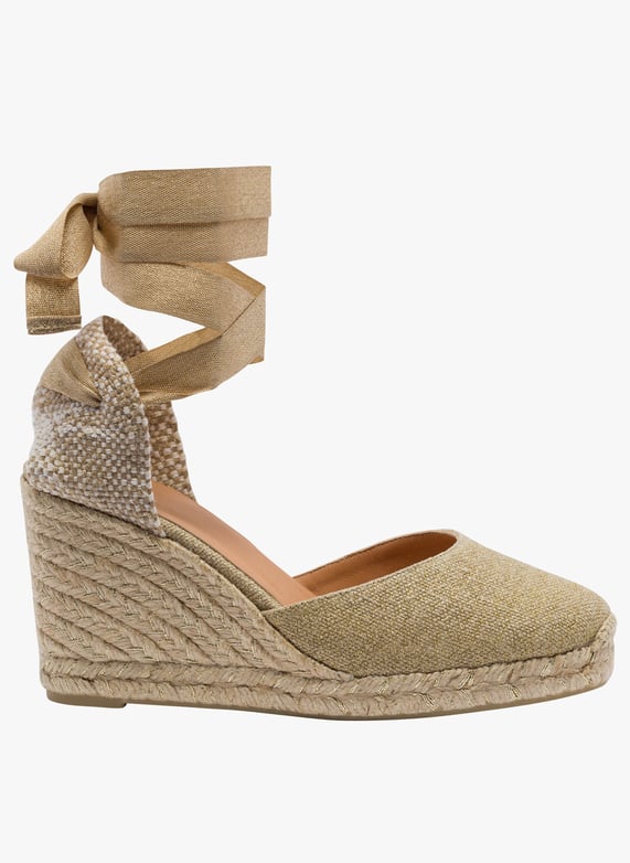 Linen and cotton wedge espadrilles Golden Castaner Women Place