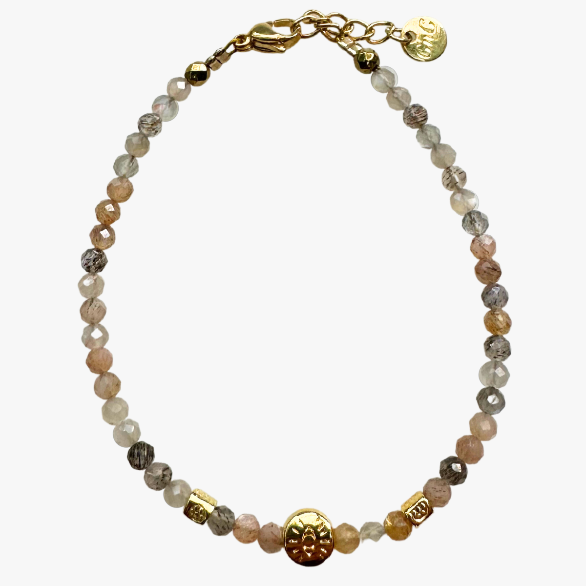 Orange moonstone bracelet GINANDGER Blue