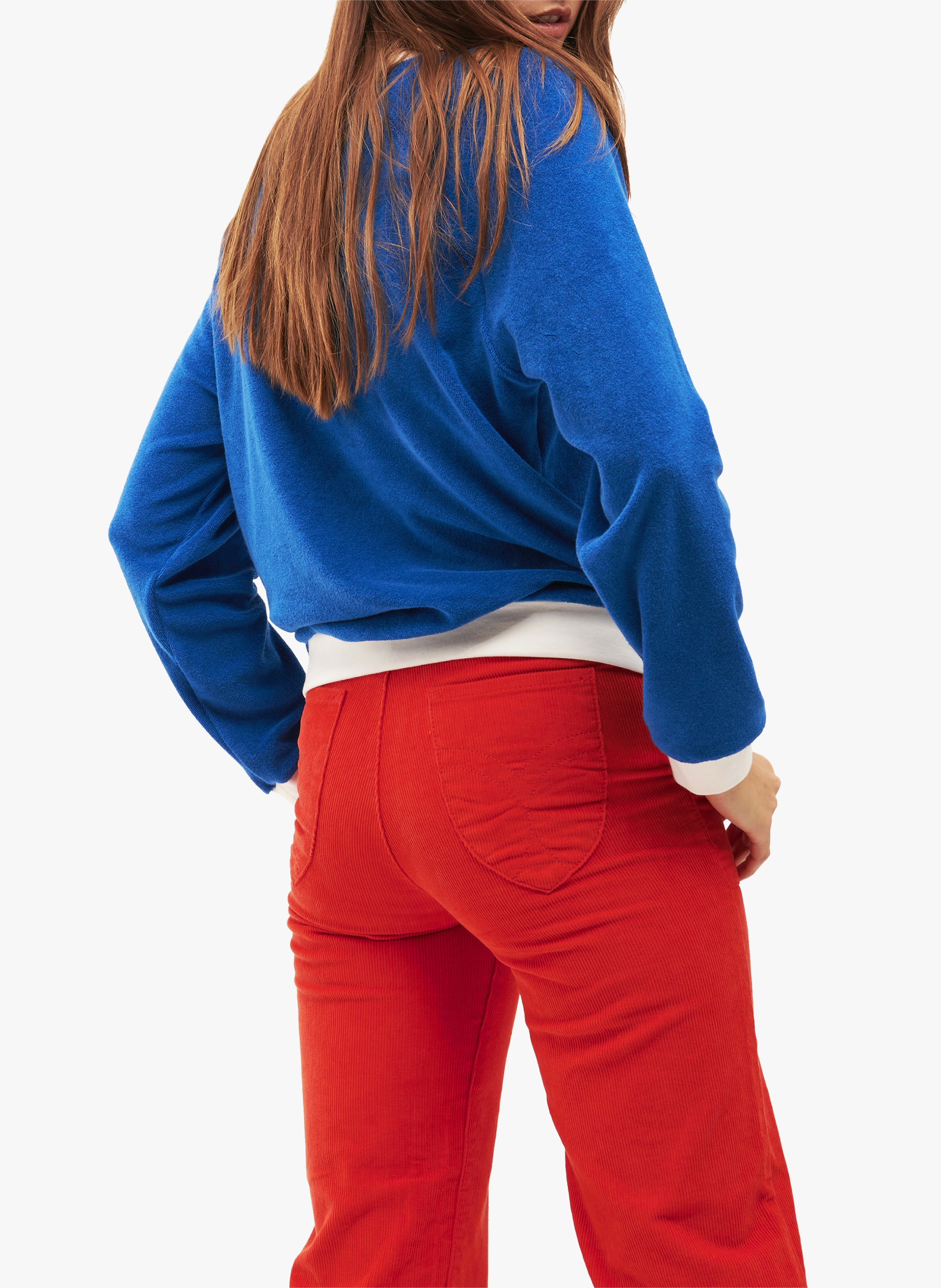 Straight-leg cotton corduroy pants WILD Red