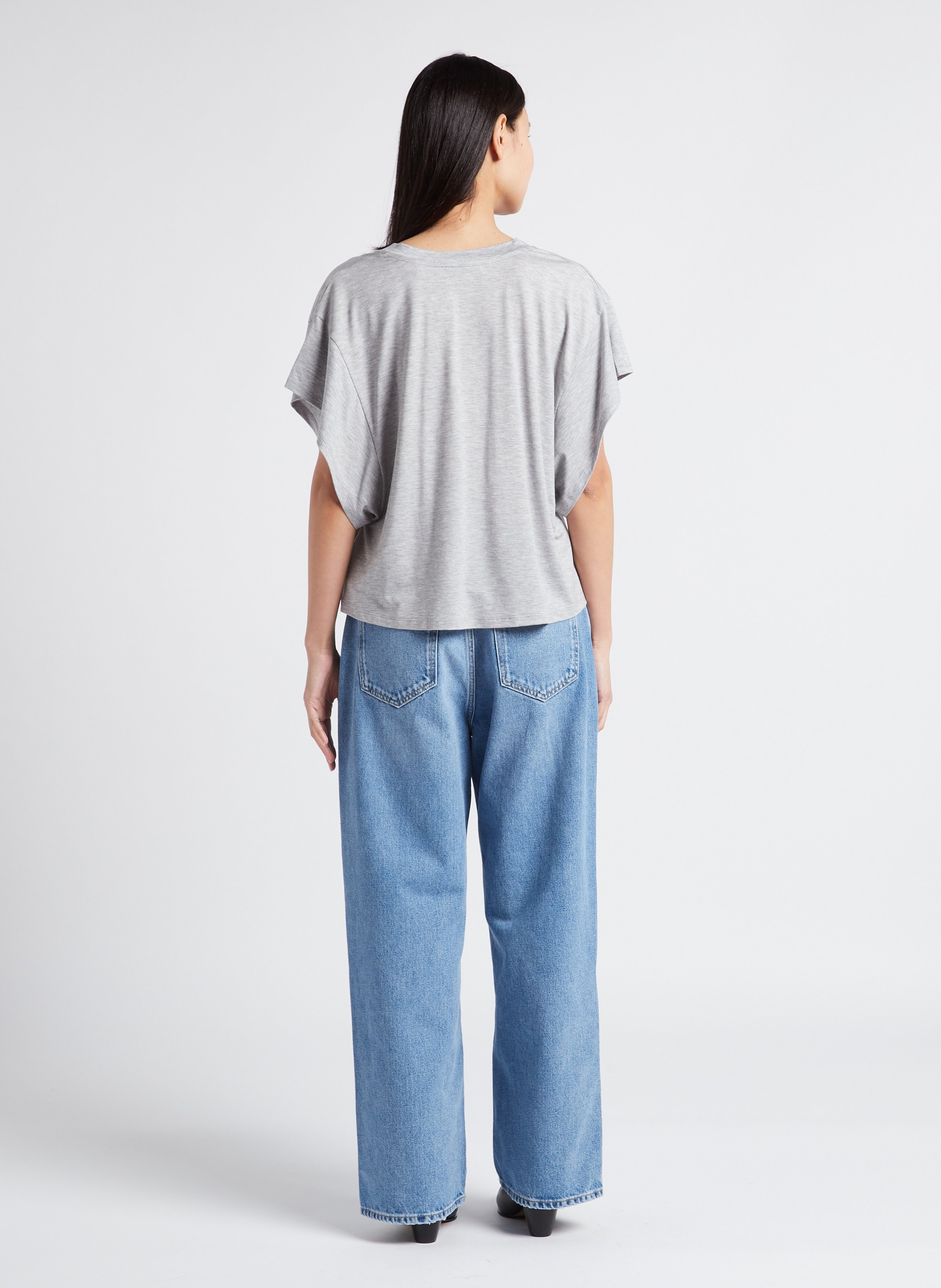 Ruimvallende T-shirt met V-hals IRO Grijs