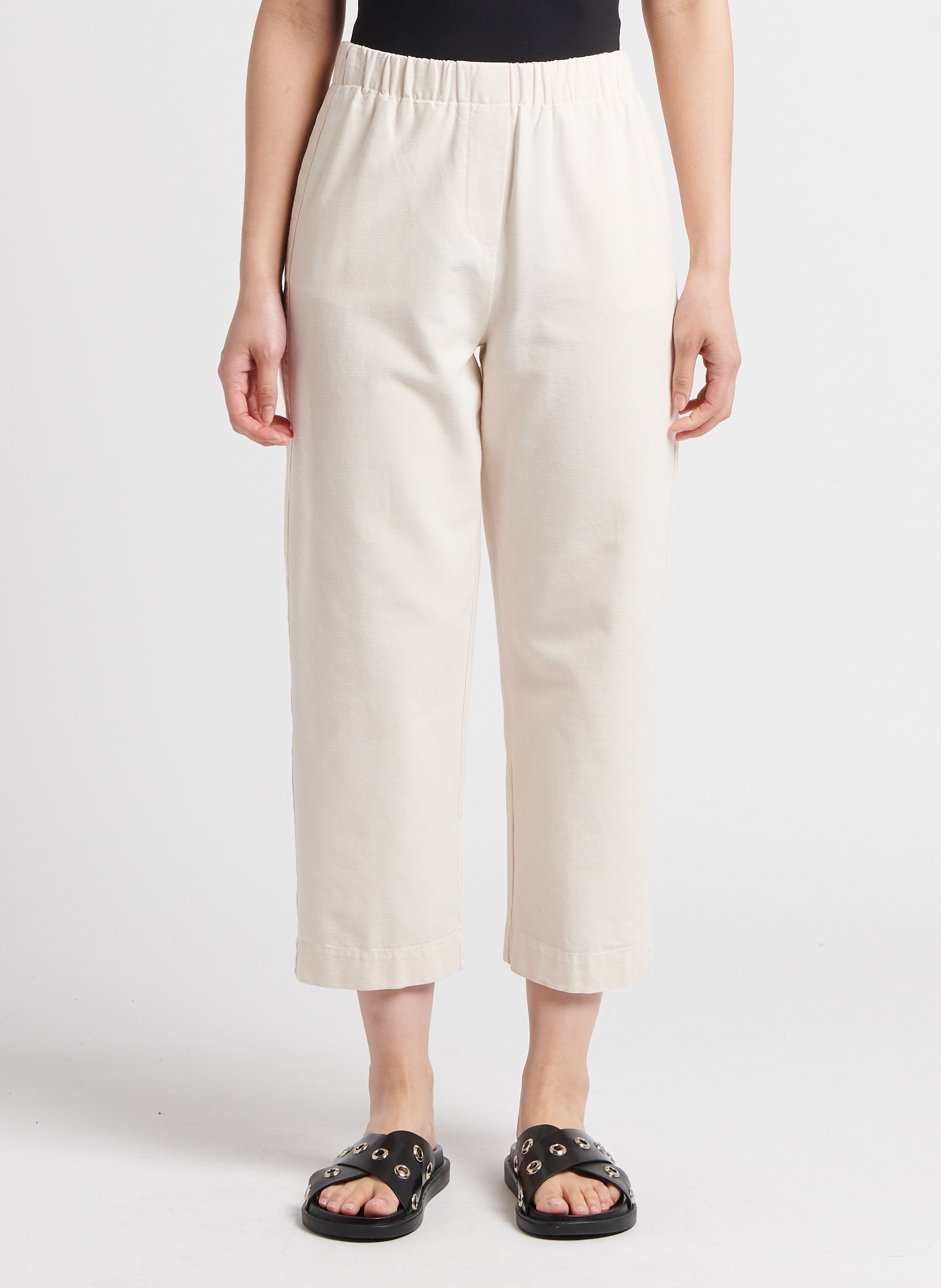 Straight cotton trousers BELLEPIECE Beige
