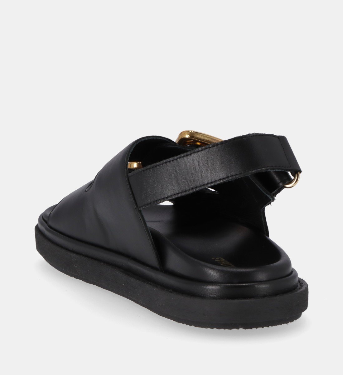 Flat leather sandals ALOHAS Black