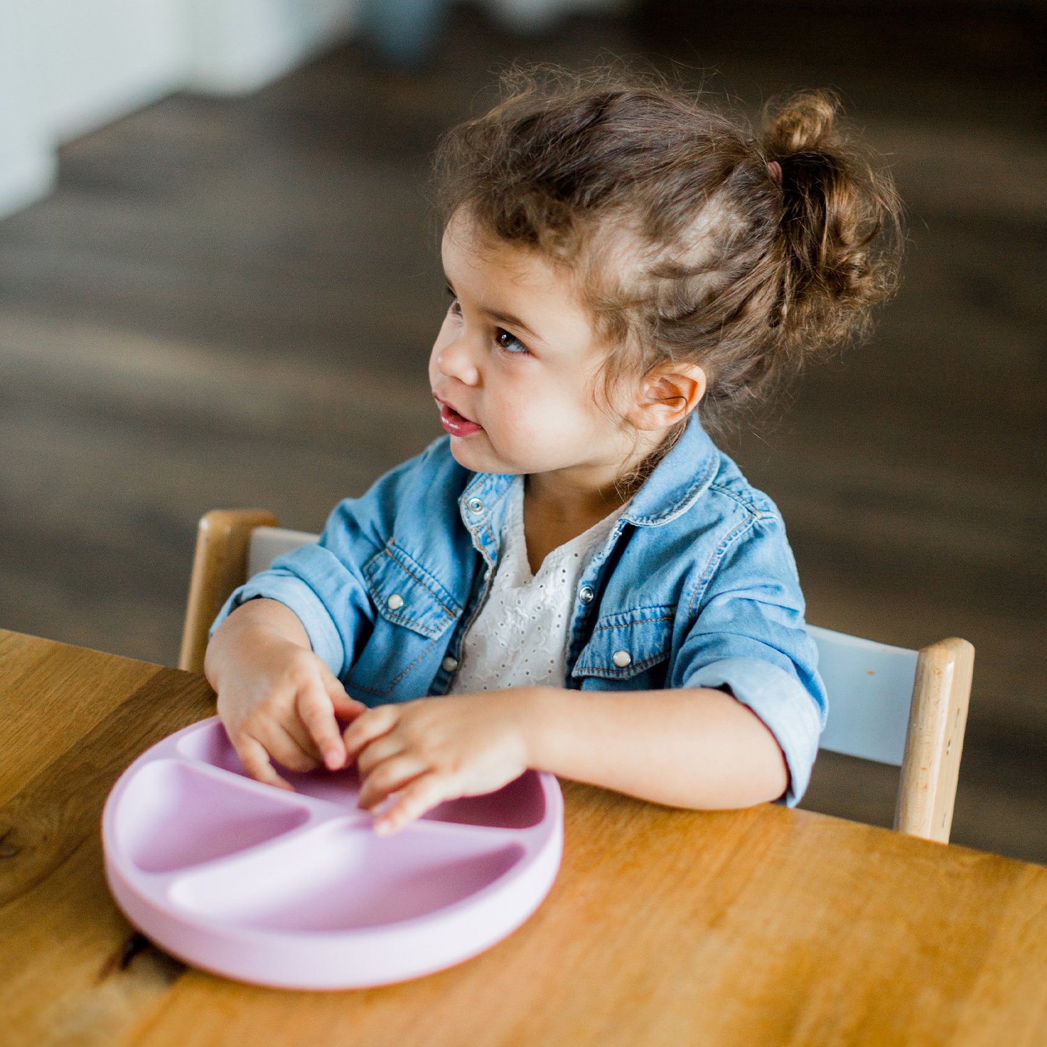 Assiette ventouse en silicone KINDSGUT Rose