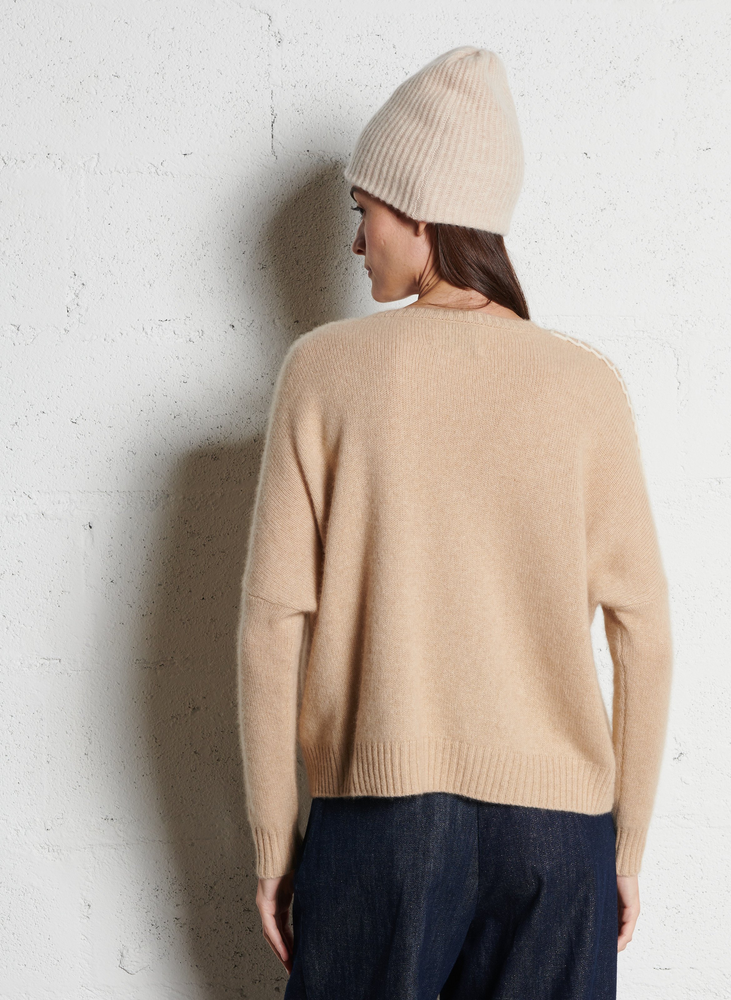 Pull droit en cachemire KUJTEN Beige