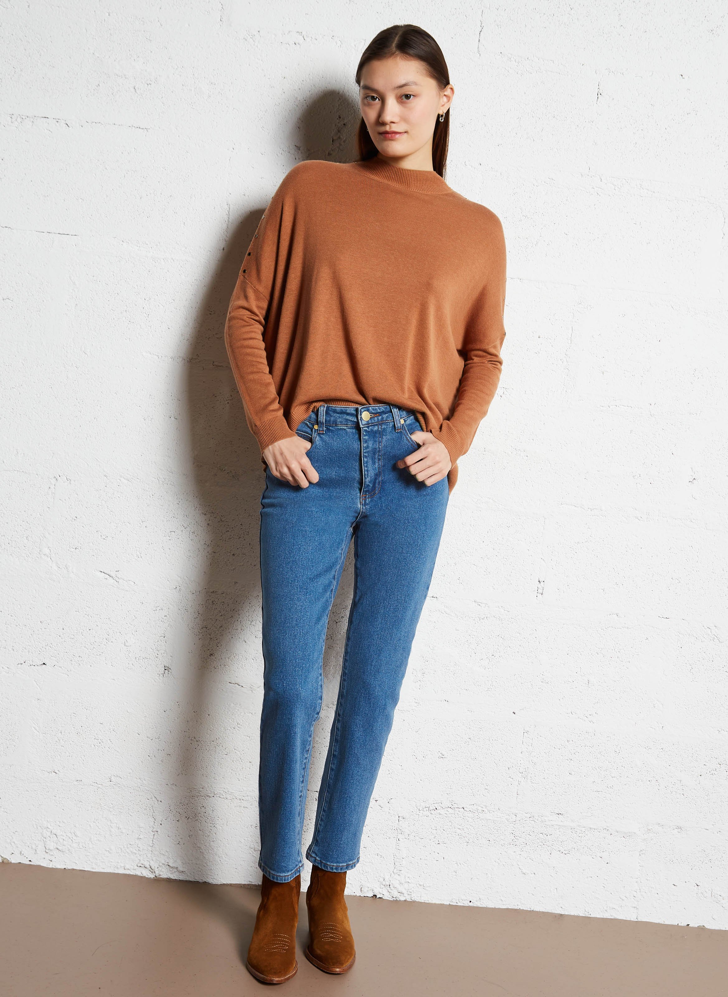 Jean droit en coton mélangé LA PETITE ETOILE Bleu