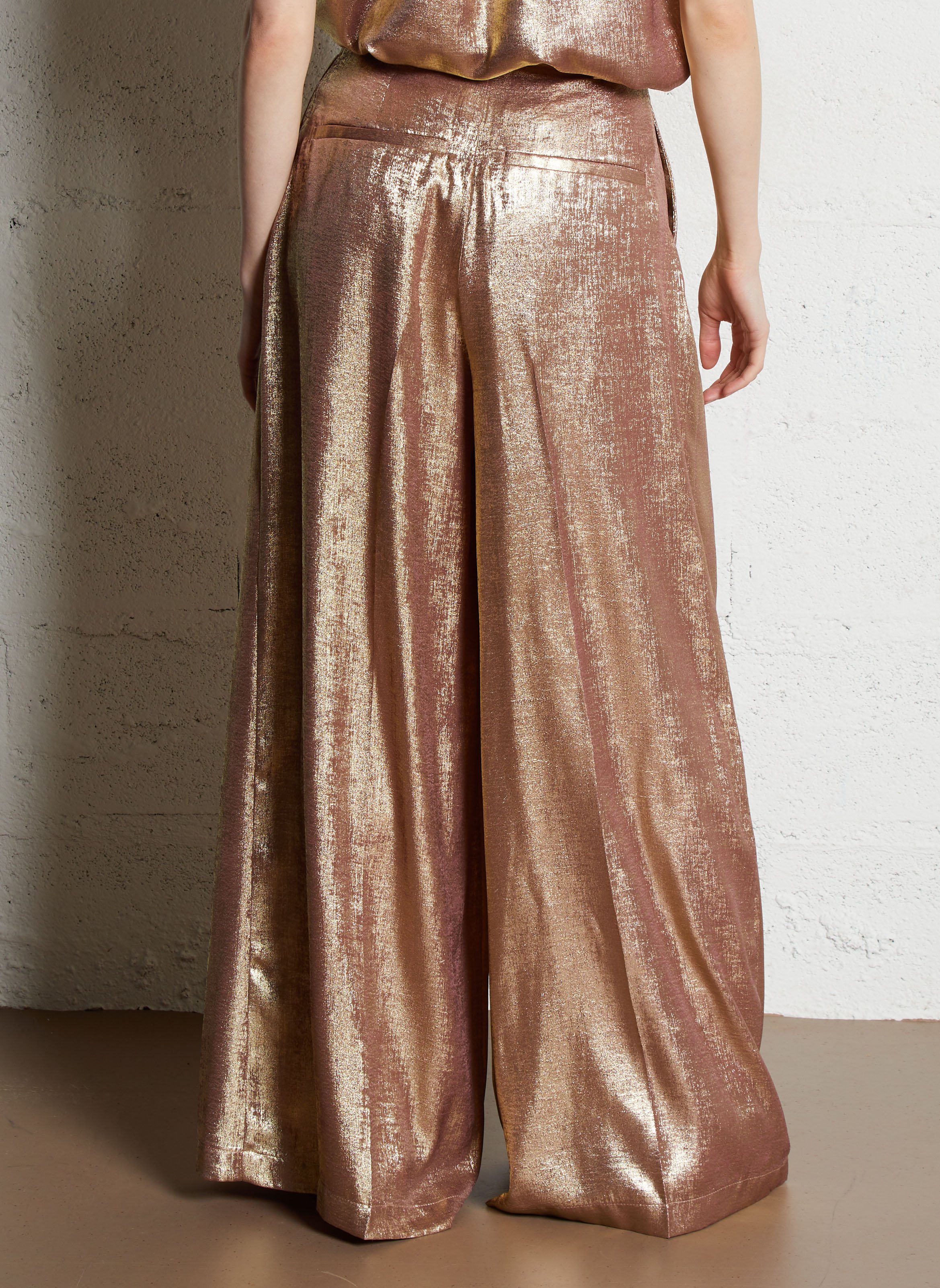 Metallic wide-leg pants MOMONI Golden