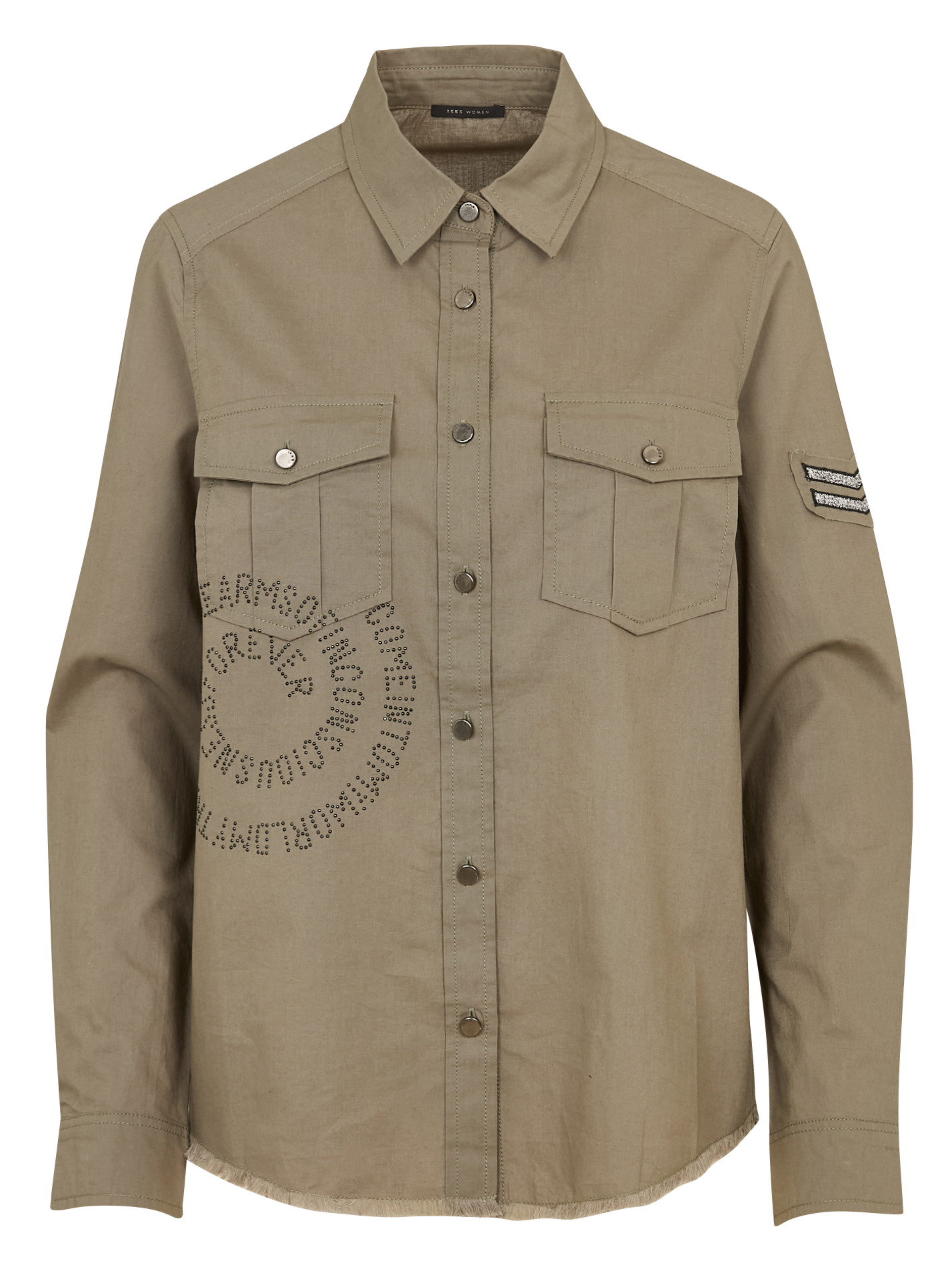 Blouse Ikks Chemisier Chemise Ikks Kaki Femme Chemise Col