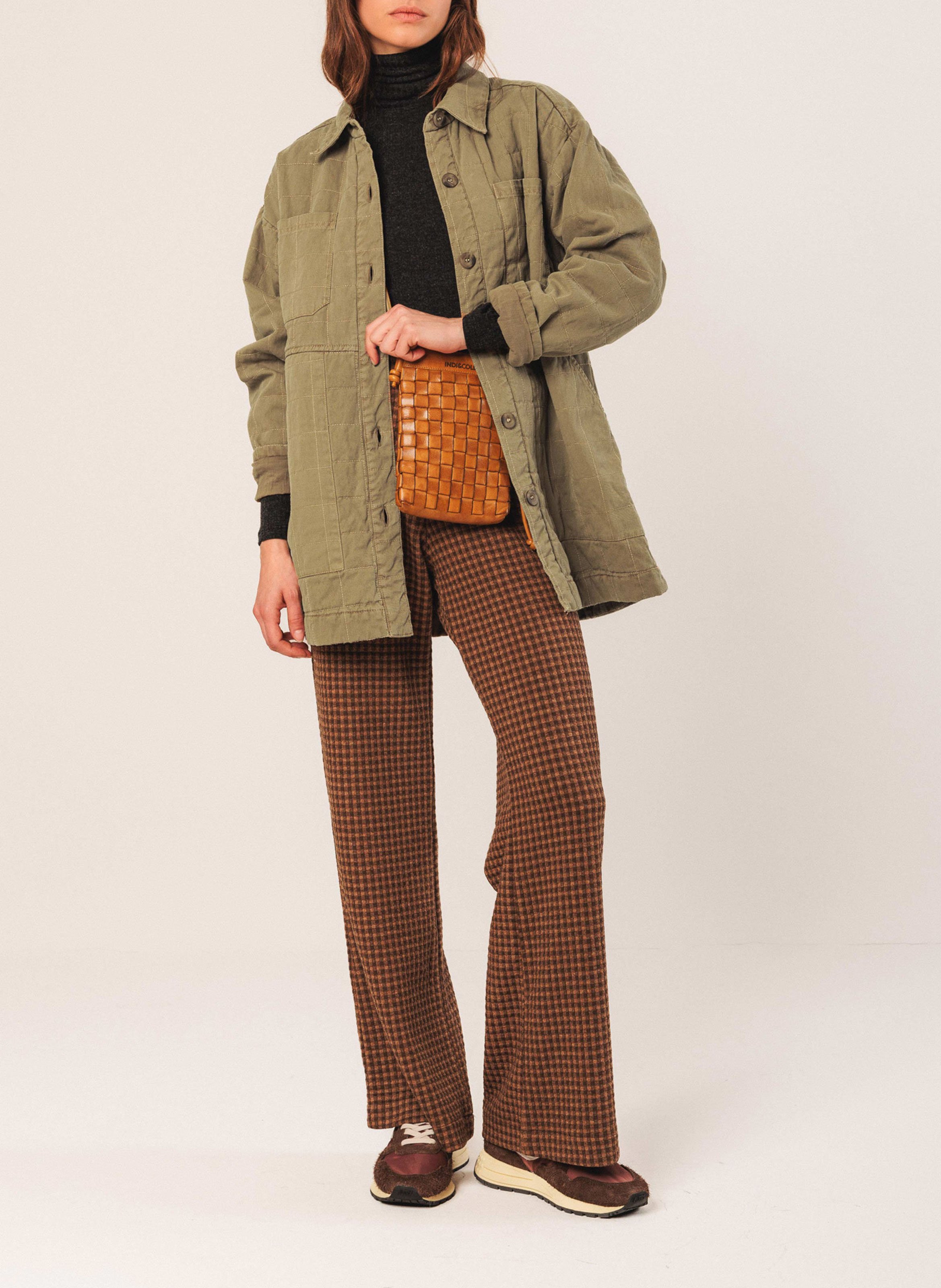 Manteau oversize en coton matelassé INDI & COLD Kaki