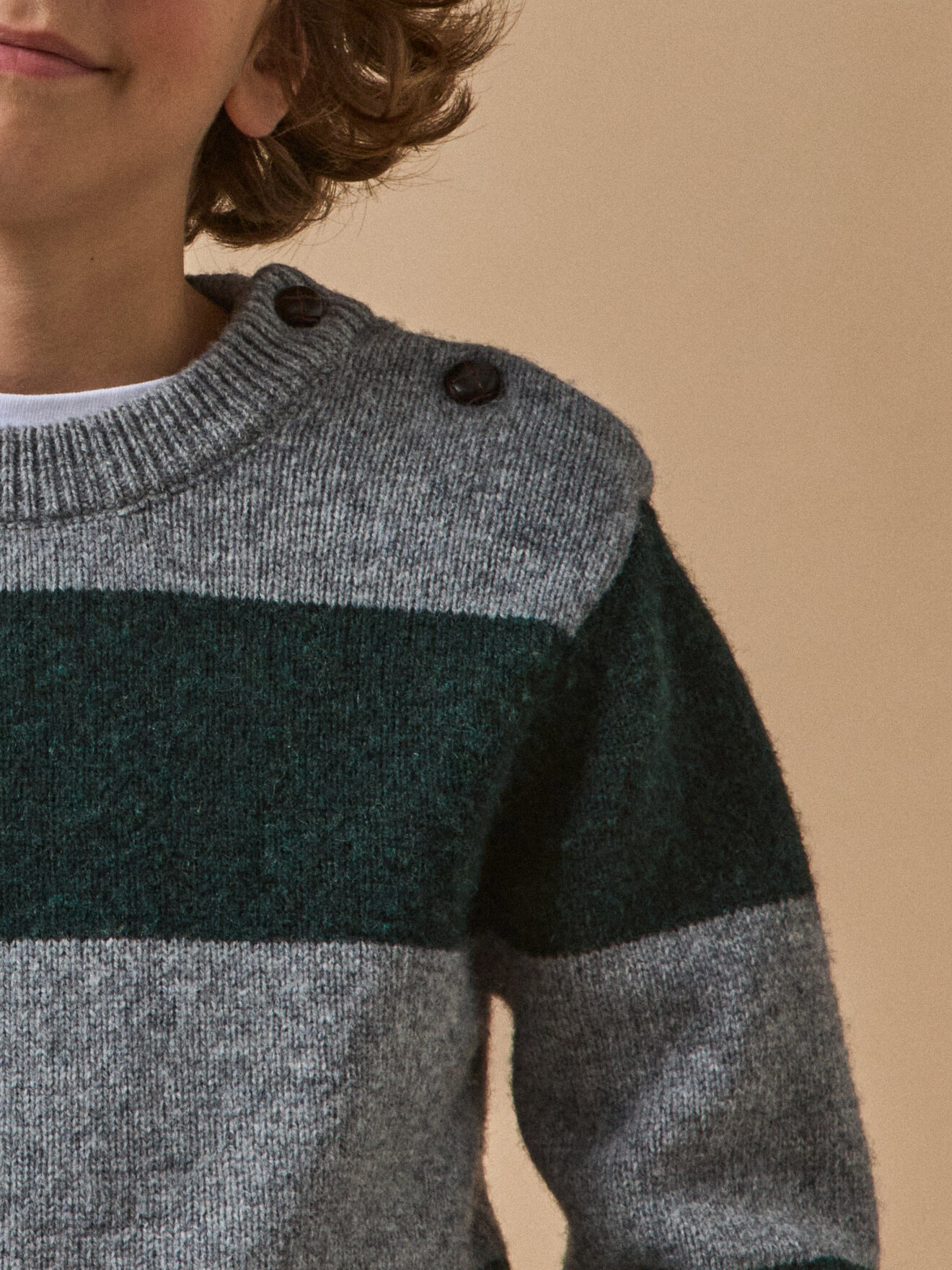 Striped wool sweater CYRILLUS Green