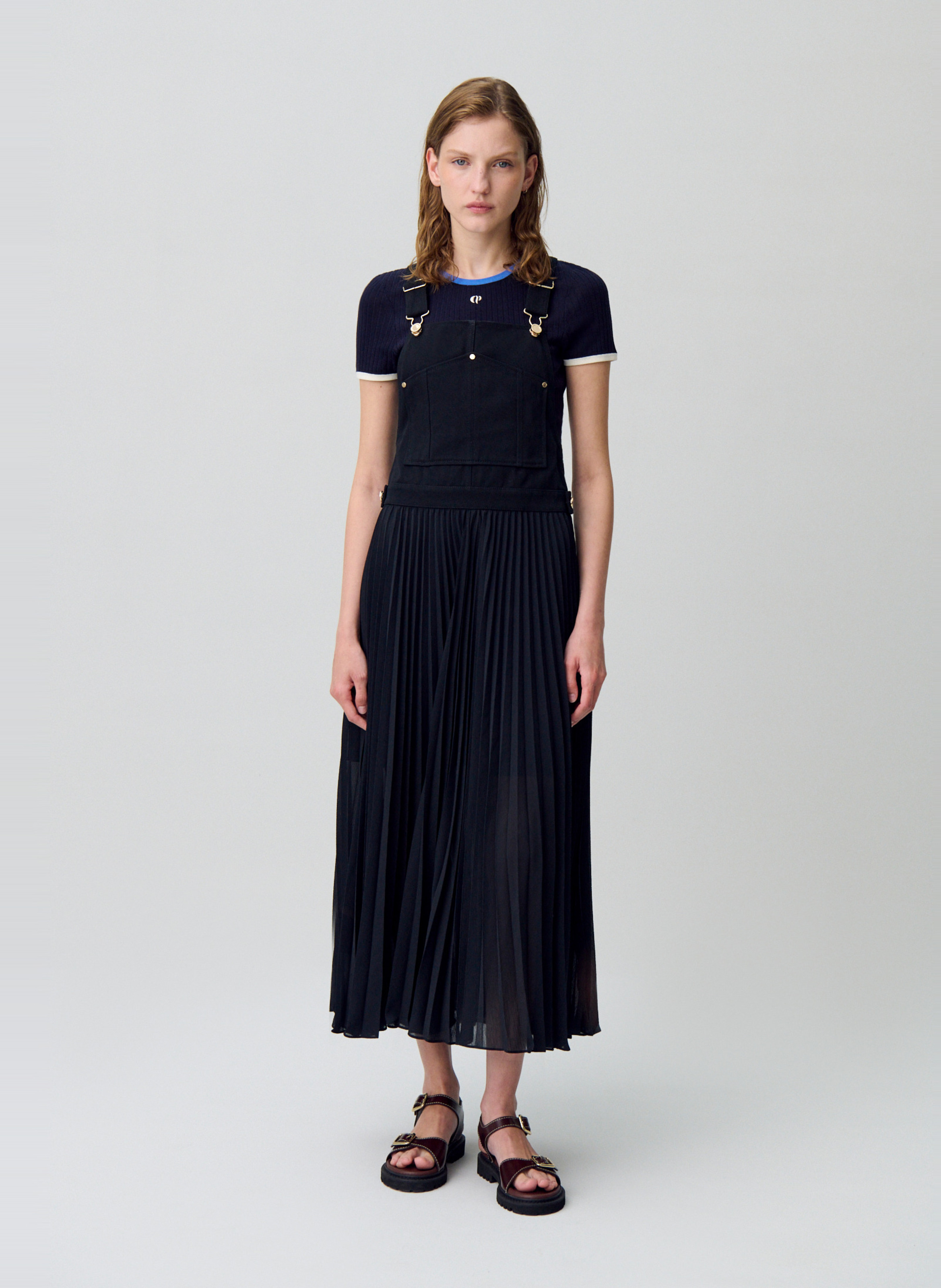 Robe longue plissée CLAUDIE PIERLOT Noir