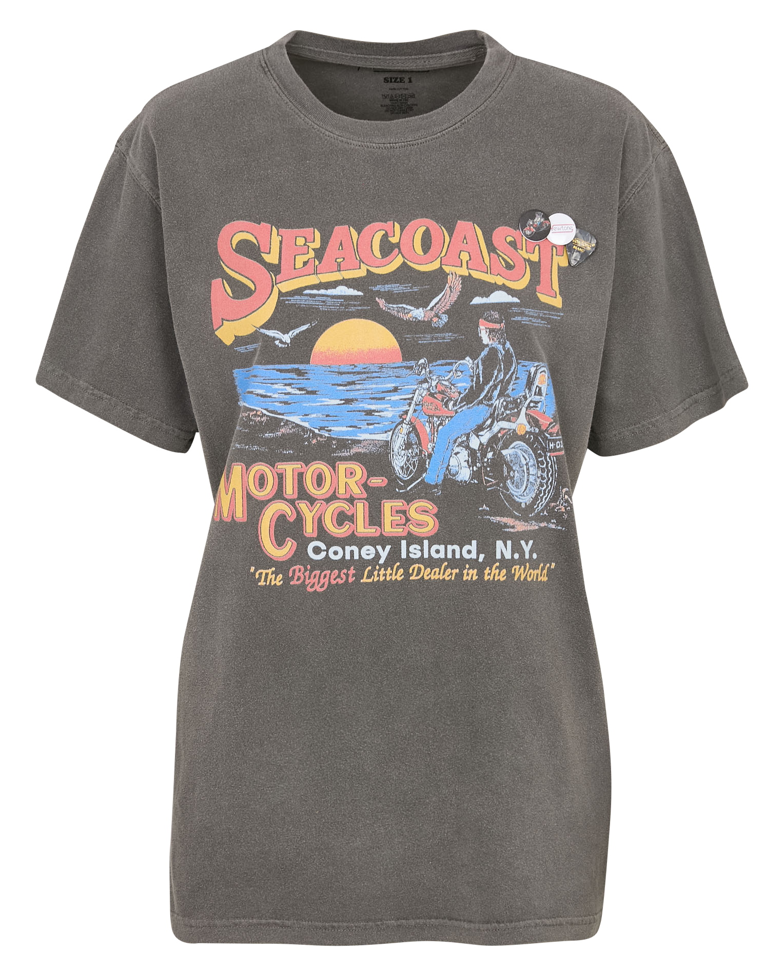 Straight round-neck cotton T-shirt with screen print NEWTONE Grey