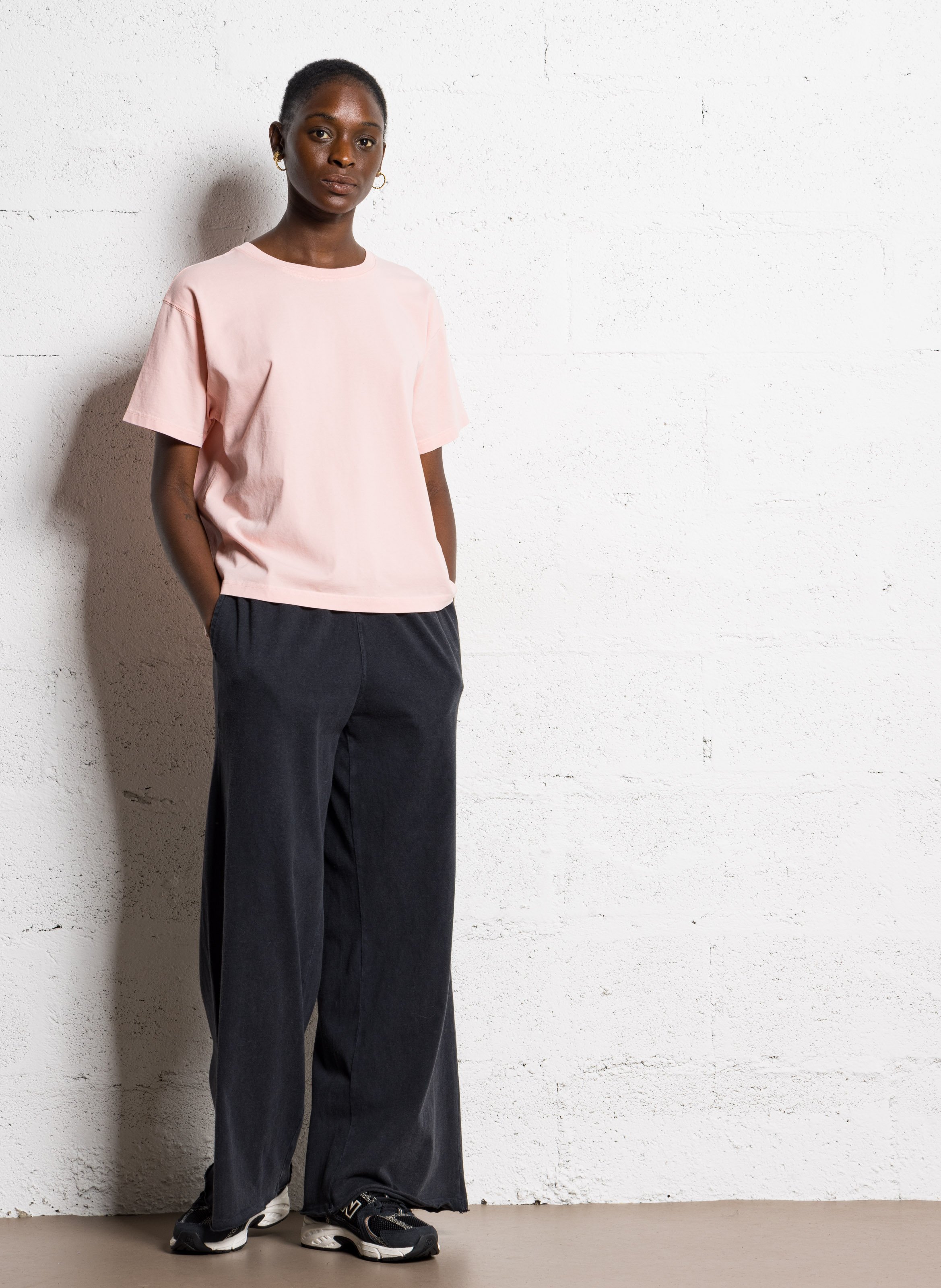 Tee-shirt ample col rond en coton  AMERICAN VINTAGE Rose