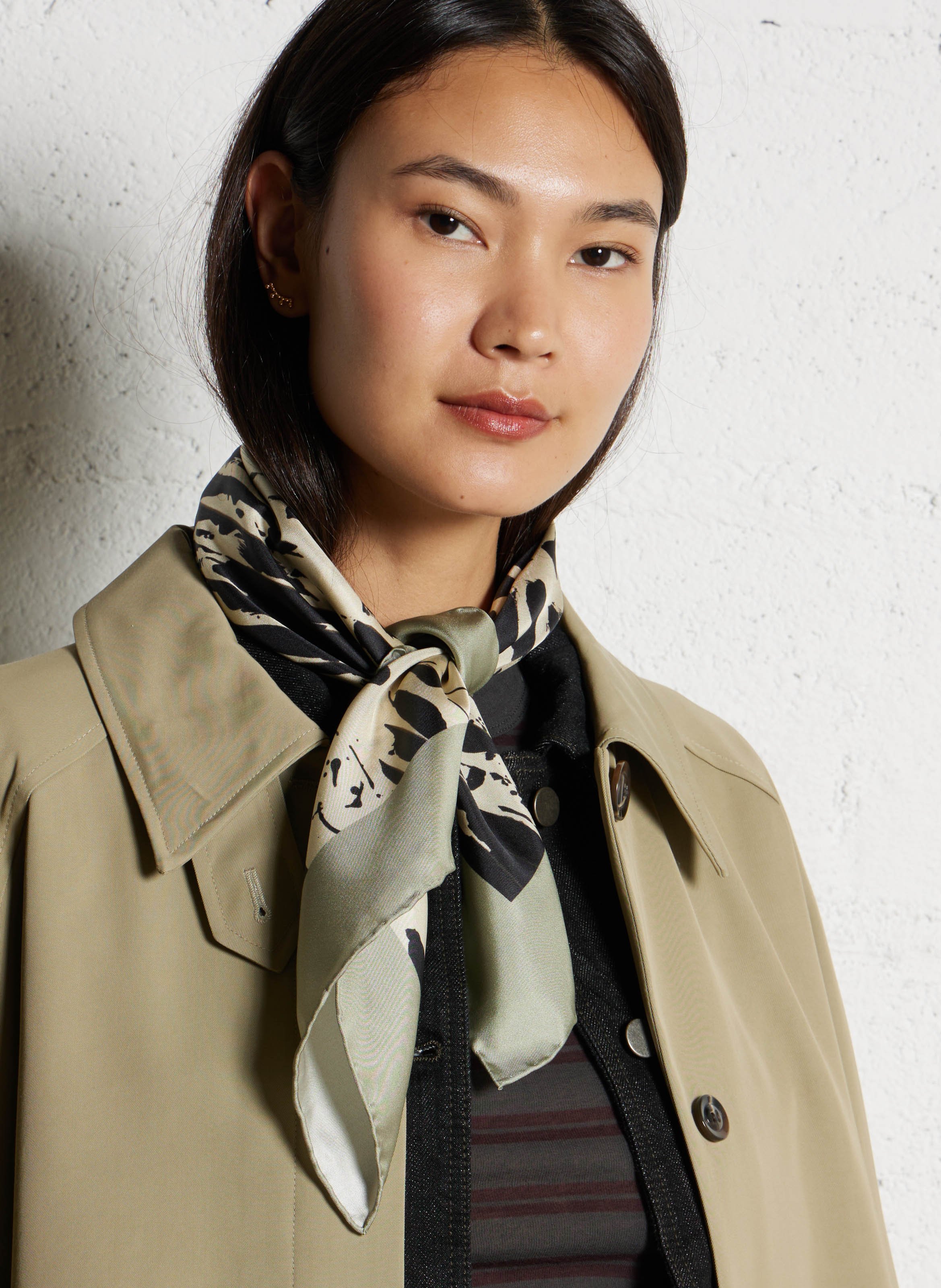 Aclaudie screen-printed silk scarf SOEUR Multicolored