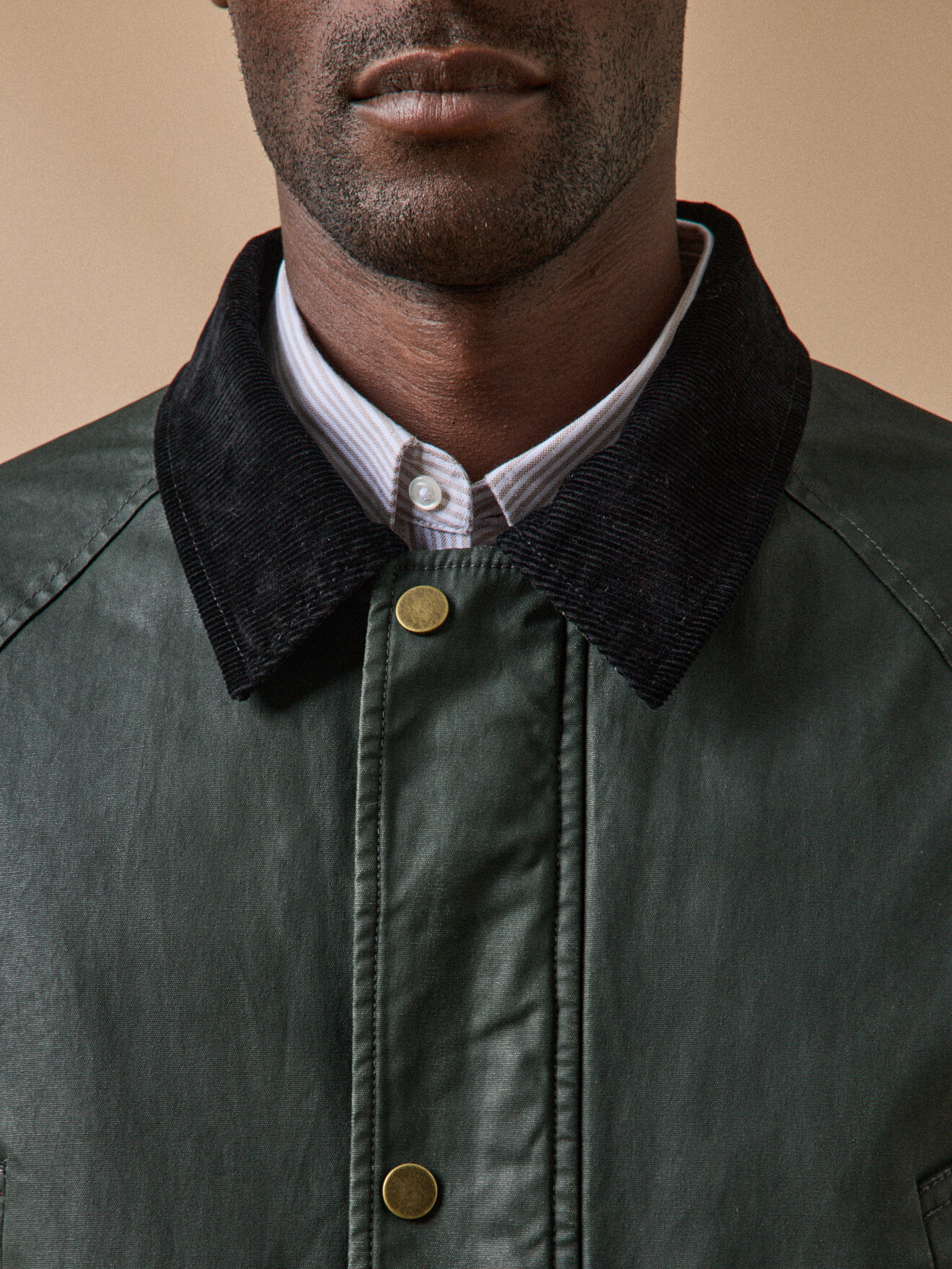 Coated cotton jacket CYRILLUS Green