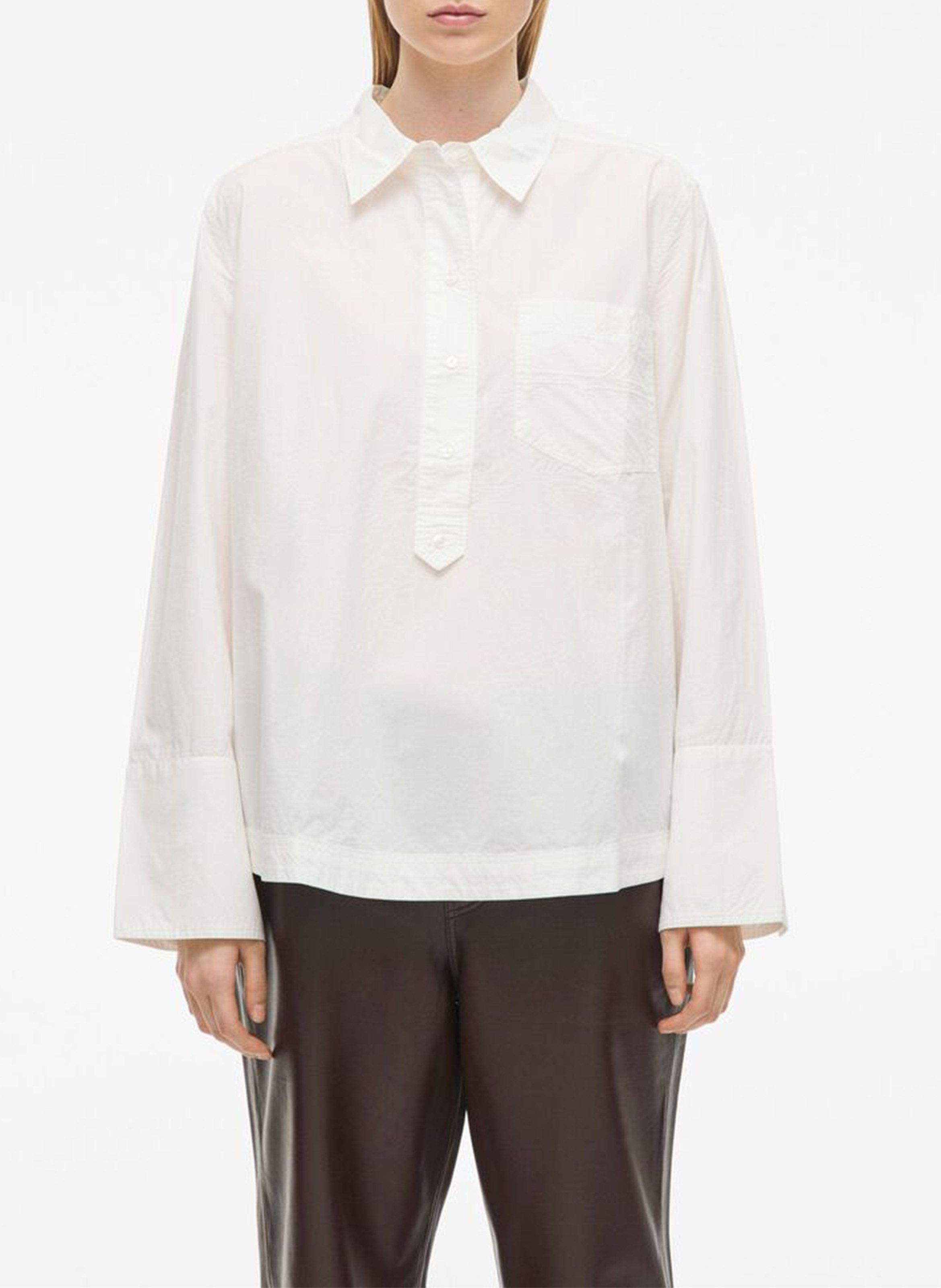 Bluse aus Bio-Baumwolle mit klassischem Kragen ROUGE EDIT Beige