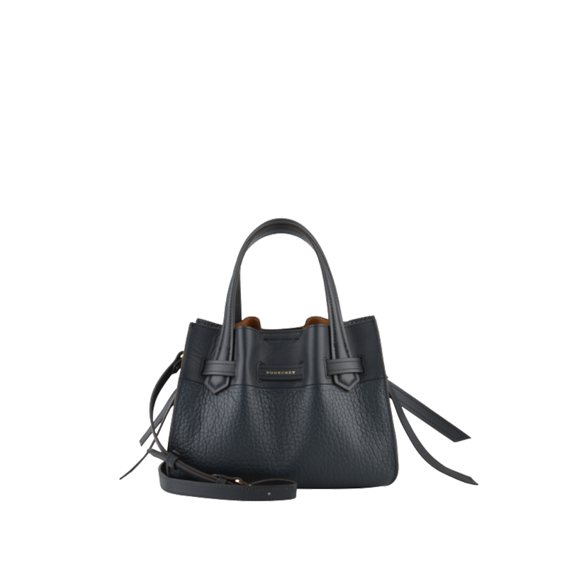 Handbag - cowhide leather POURCHET Blue