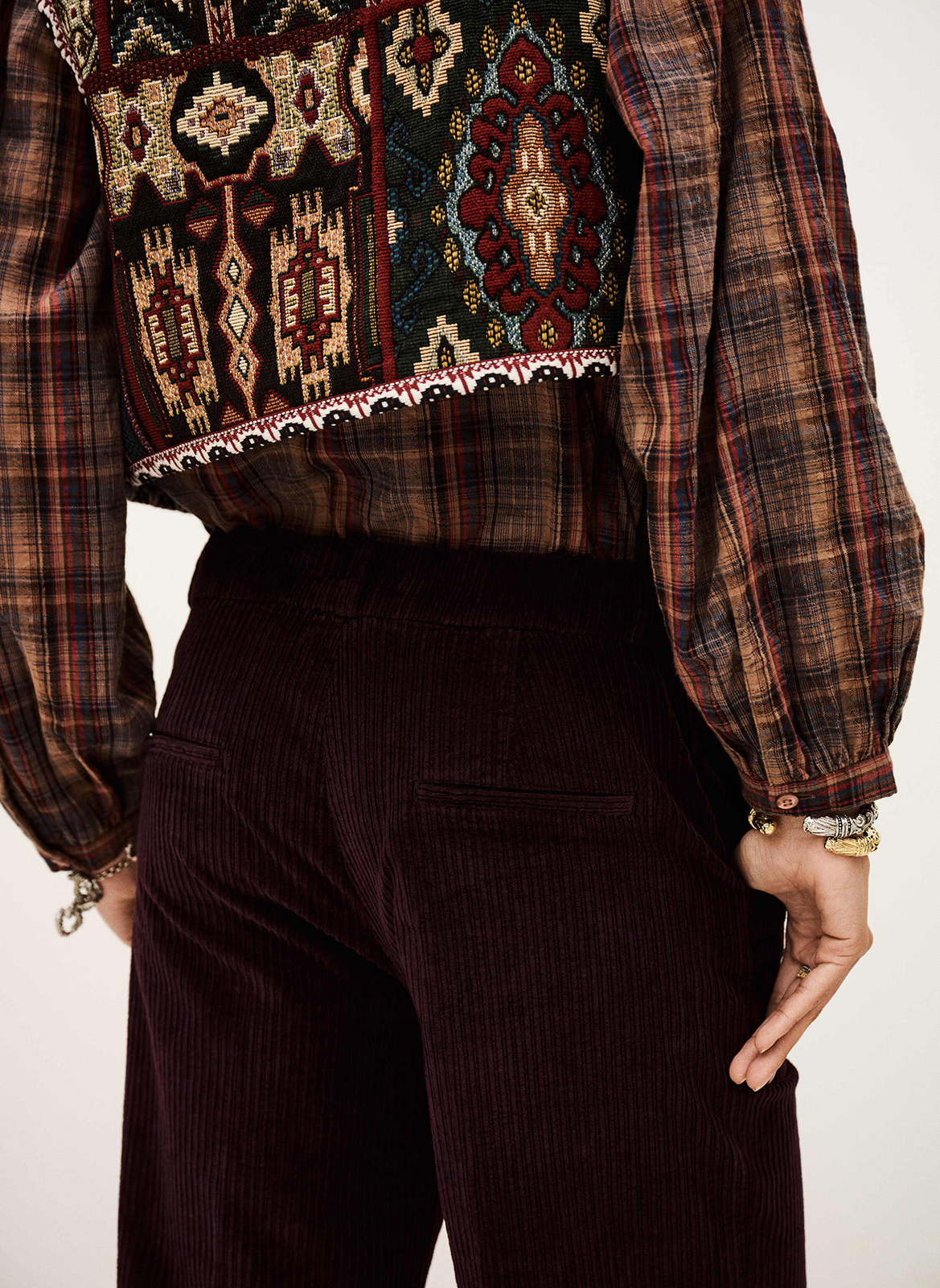 Corduroy cropped pants BA&SH Plums