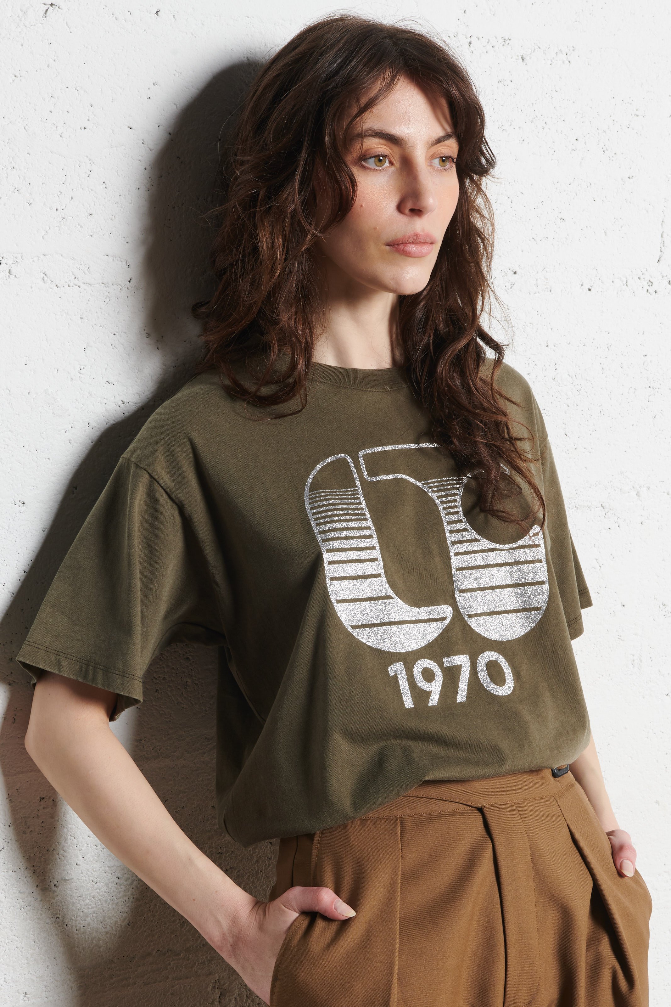 Straight cotton T-shirt LE TEMPS DES CERISES Green