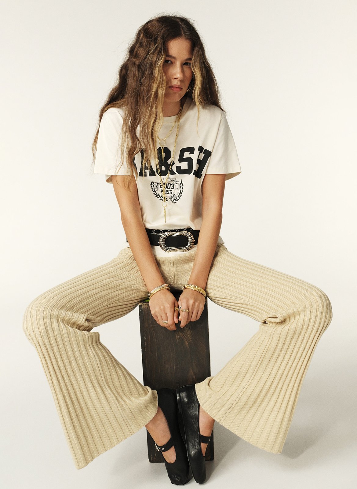 Camiliday round-neck sleeveless cotton top BA&SH Beige