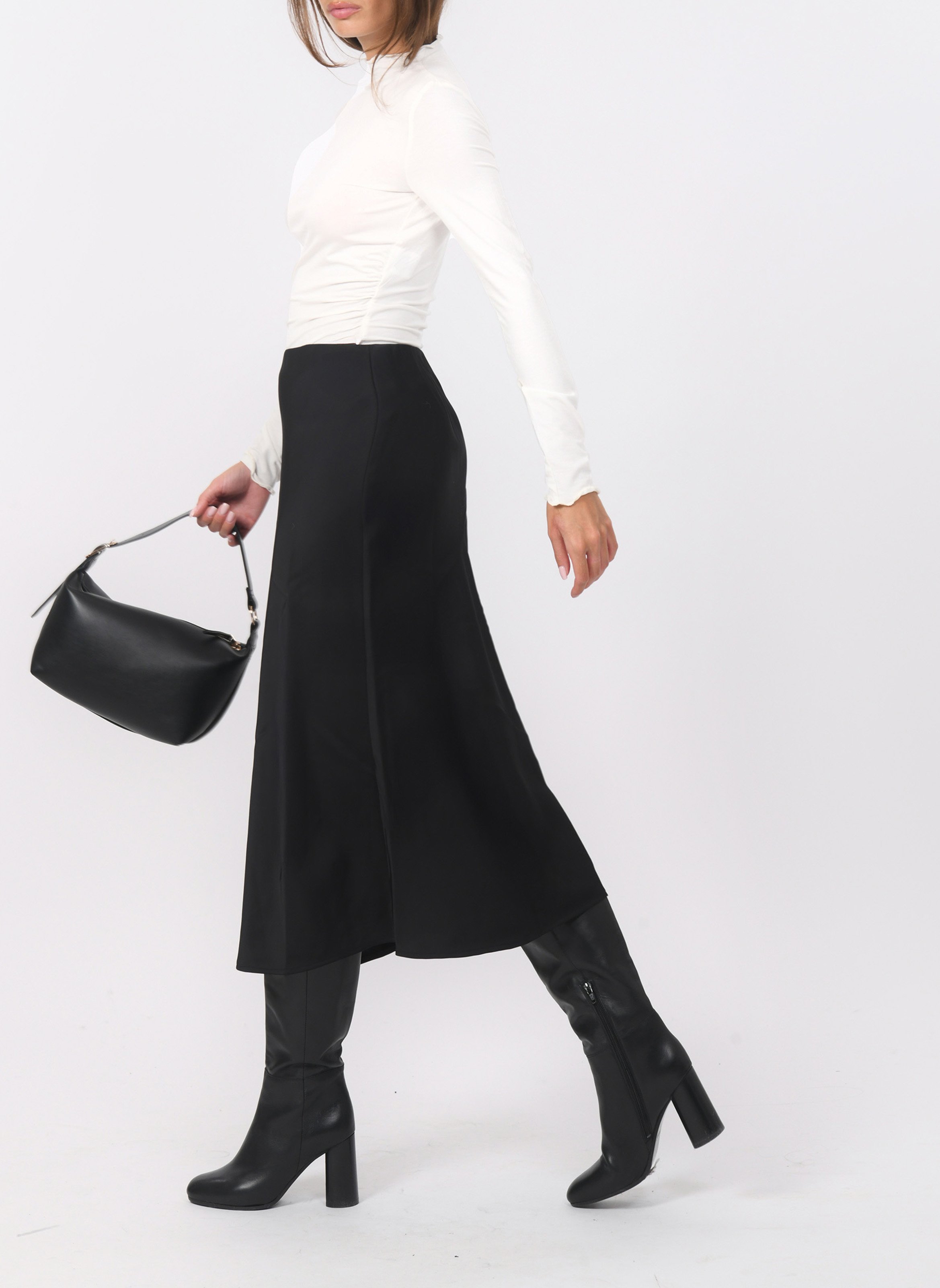 Fitted draped effect plain T-shirt KOOKAI White