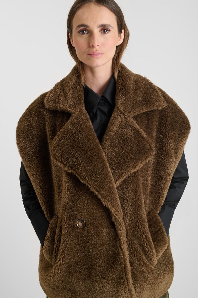 Veste sans manches LE TEMPS DES CERISES Marron