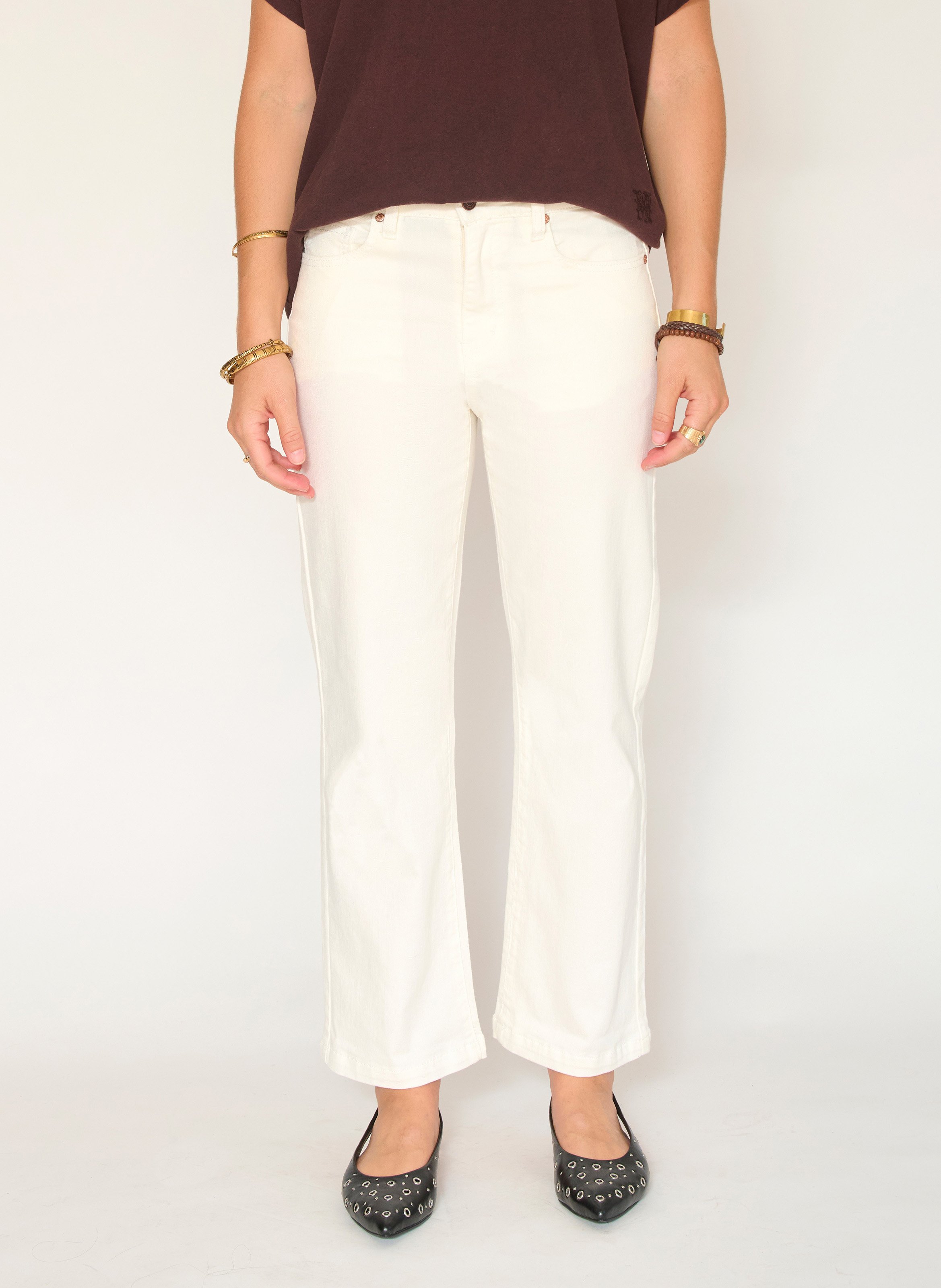 Jean droit en coton mélangé MKT Beige