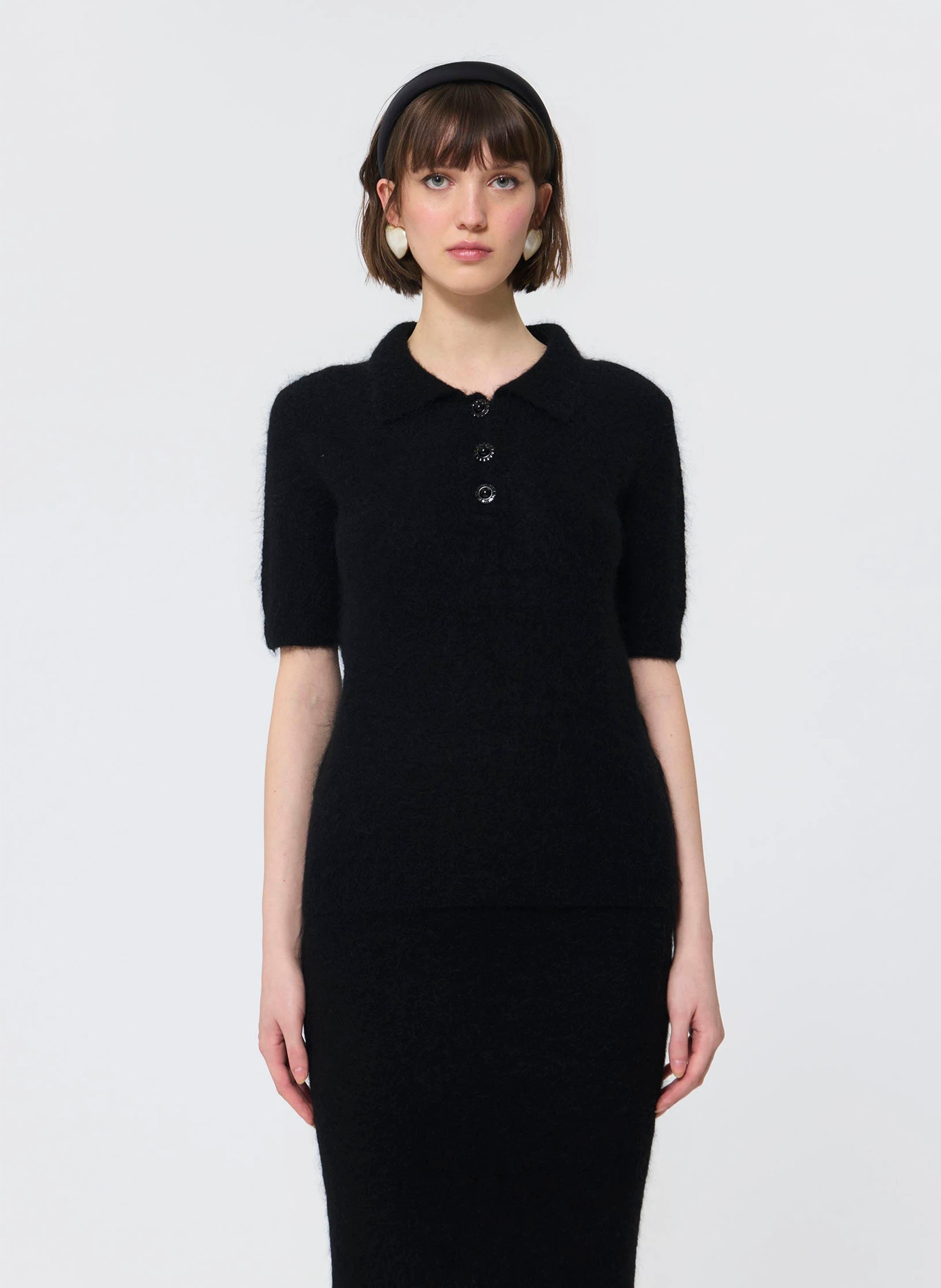 Straight polo in blended alpaca wool TARA JARMON