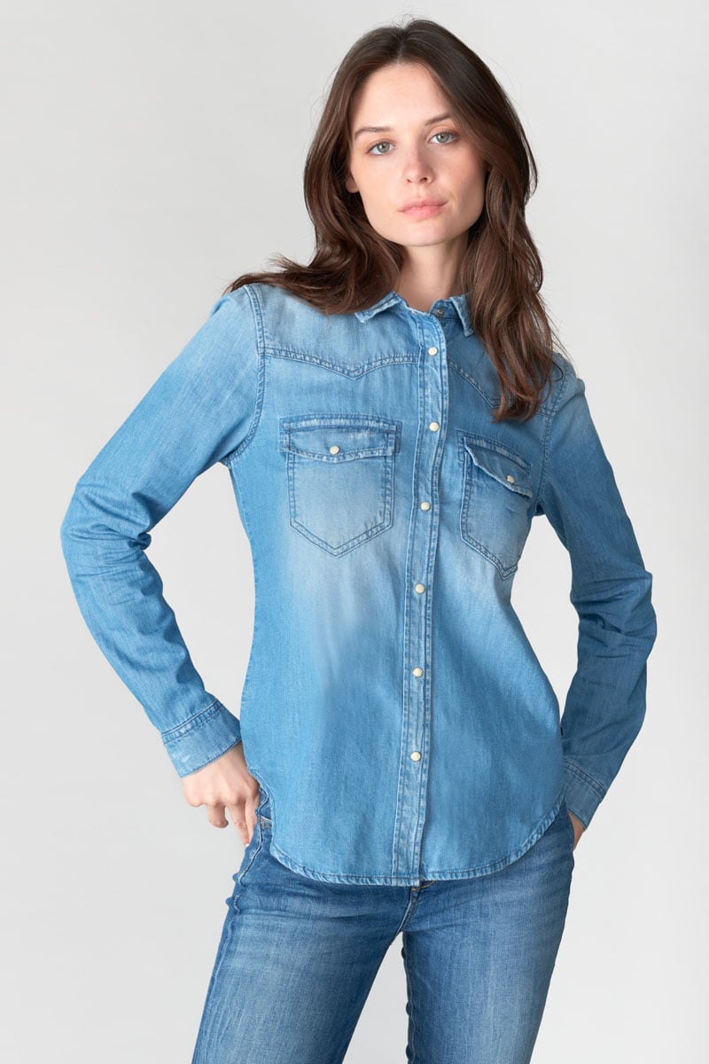 Denim shirt LE TEMPS DES CERISES Blue