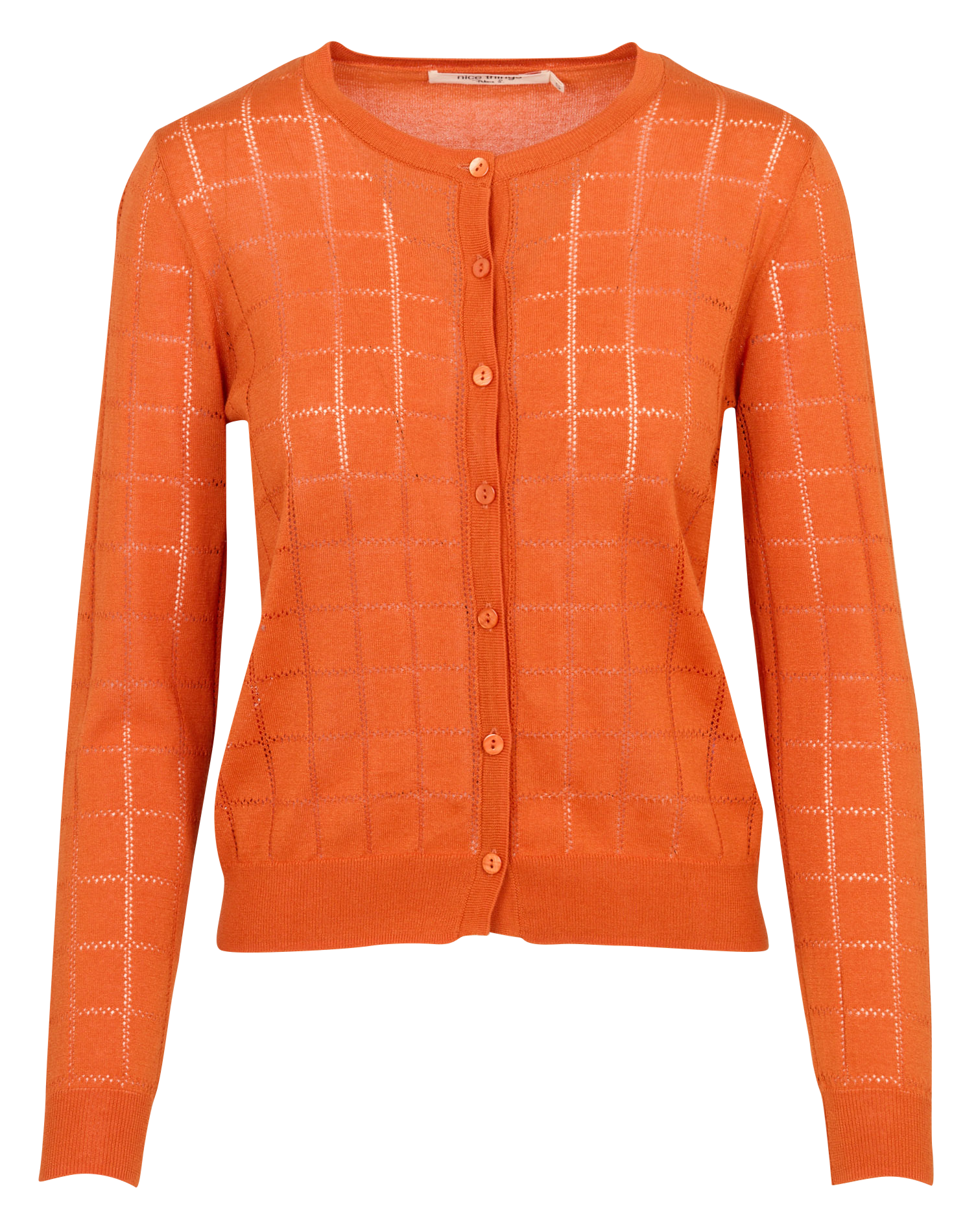 Vest met ronde hals - katoenblend NICE THINGS Bruin