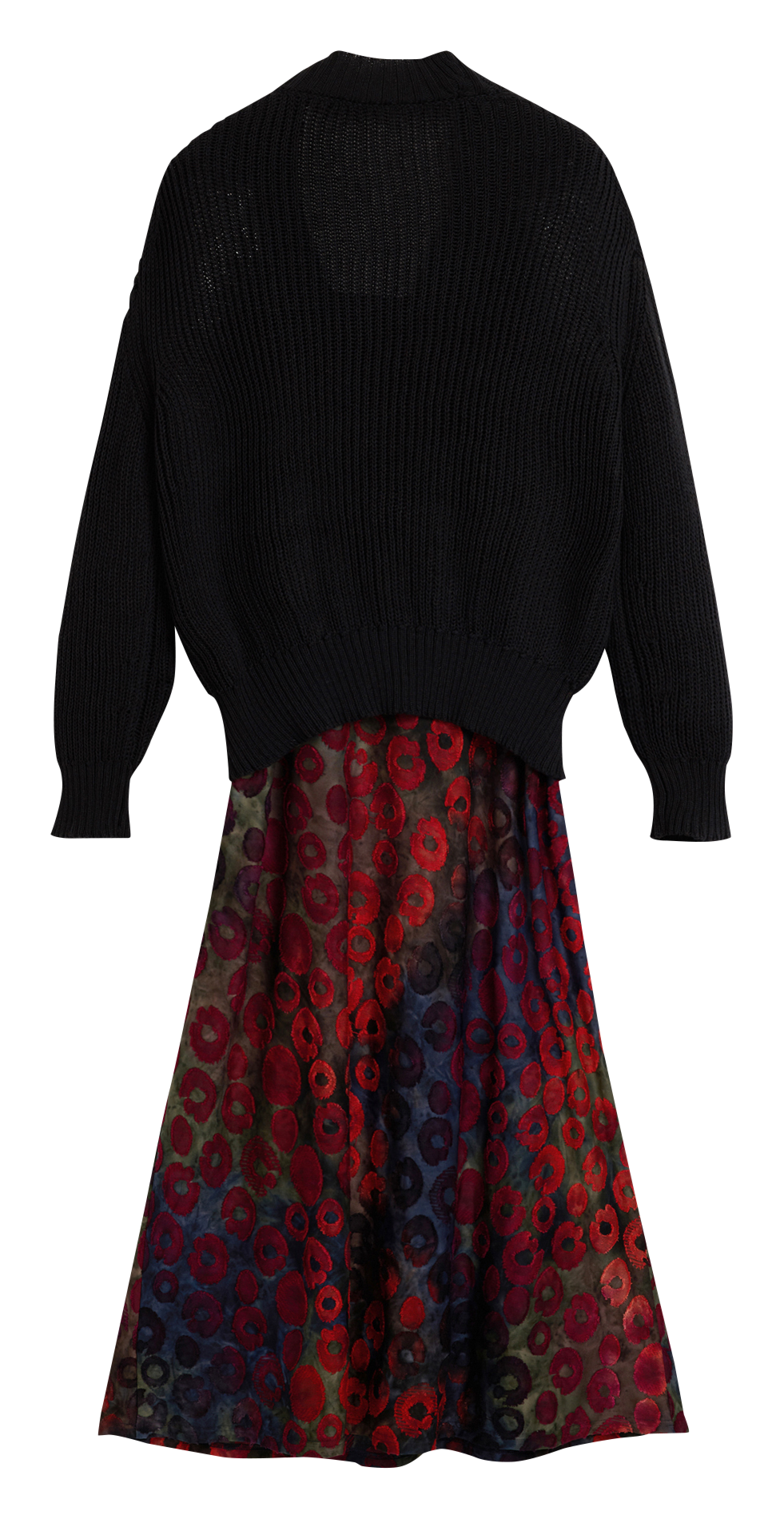 Robe longue col rond imprimée DESIGUAL Marron