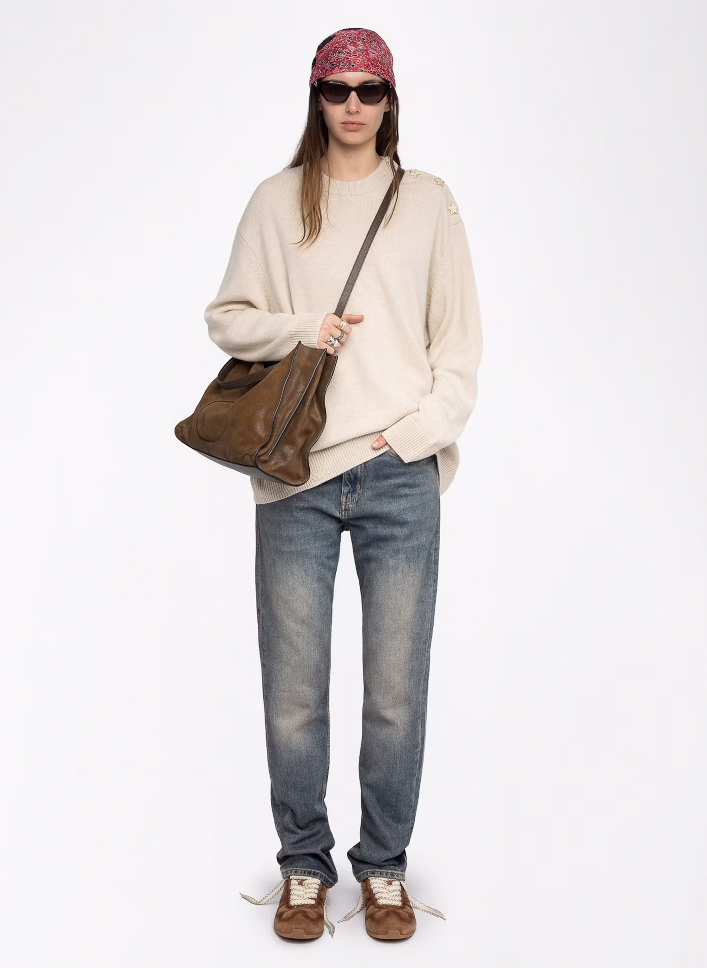 Pull col rond en laine mélangée ZADIG&VOLTAIRE Beige