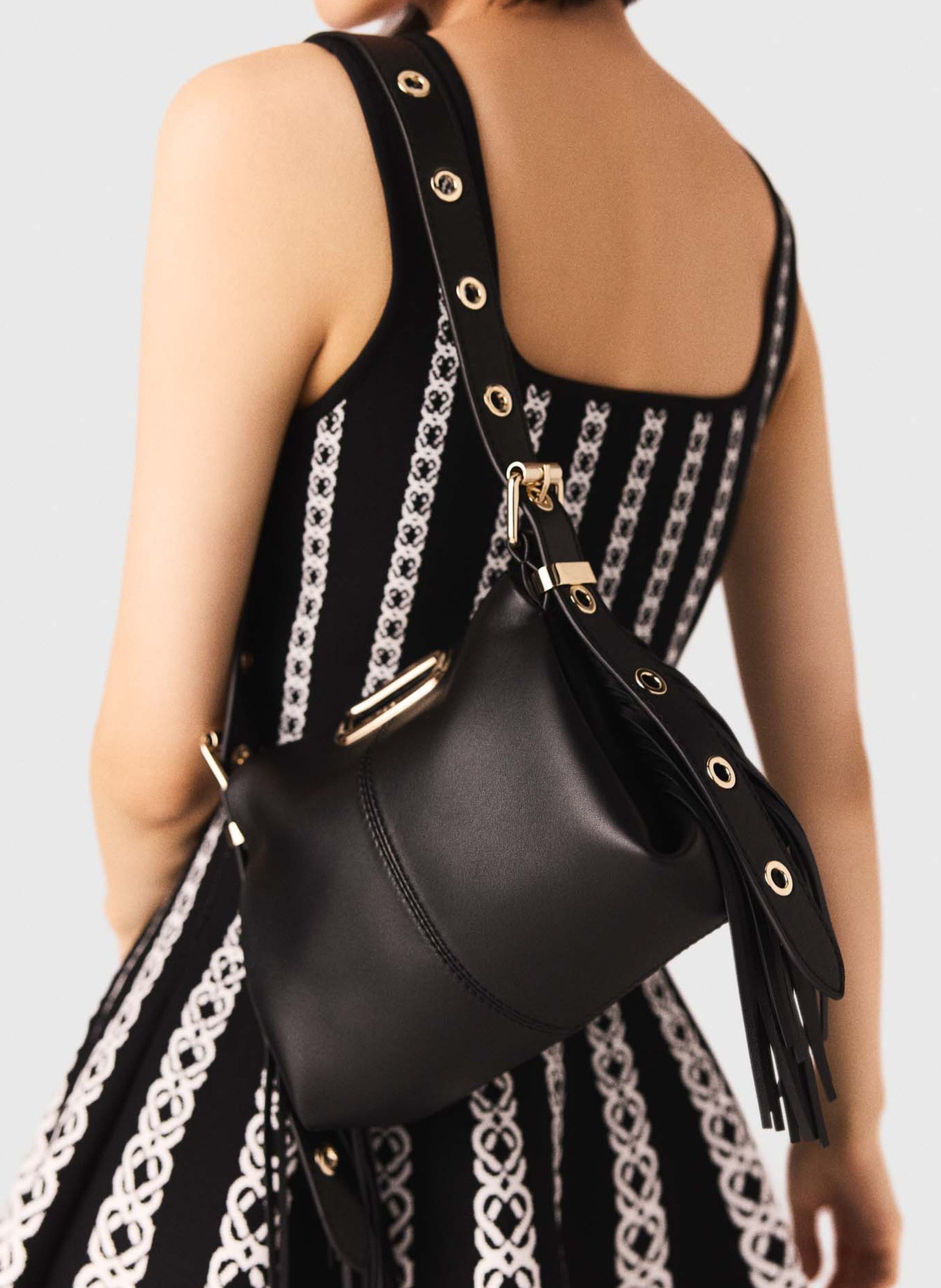 Leren clutch MAJE Zwart