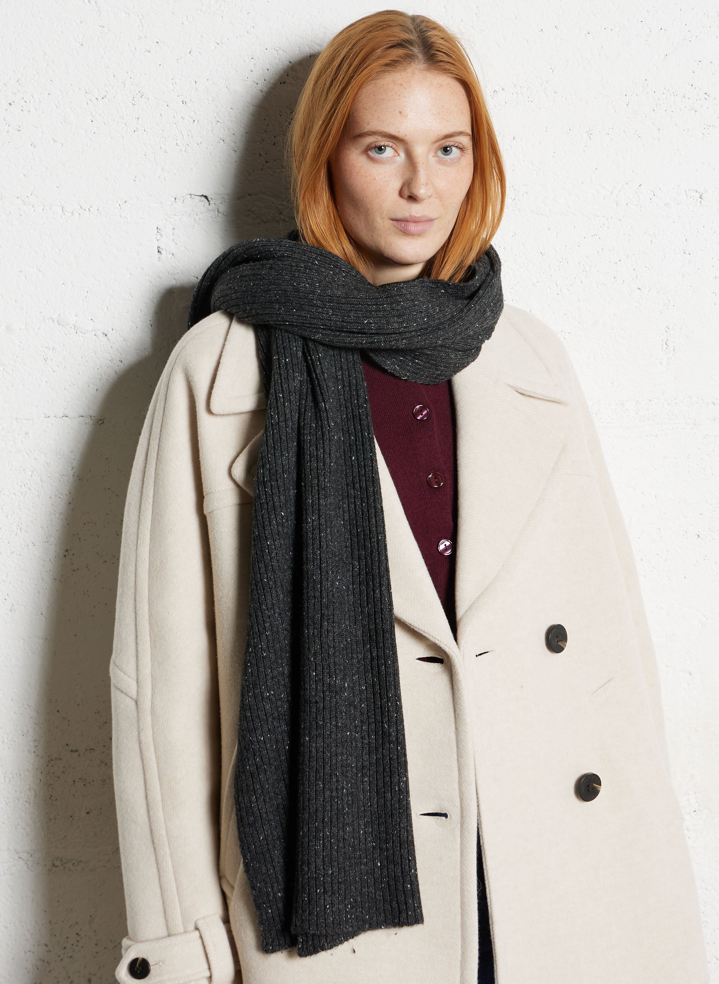 Speckled rectangular scarf MAISON 123 Grey