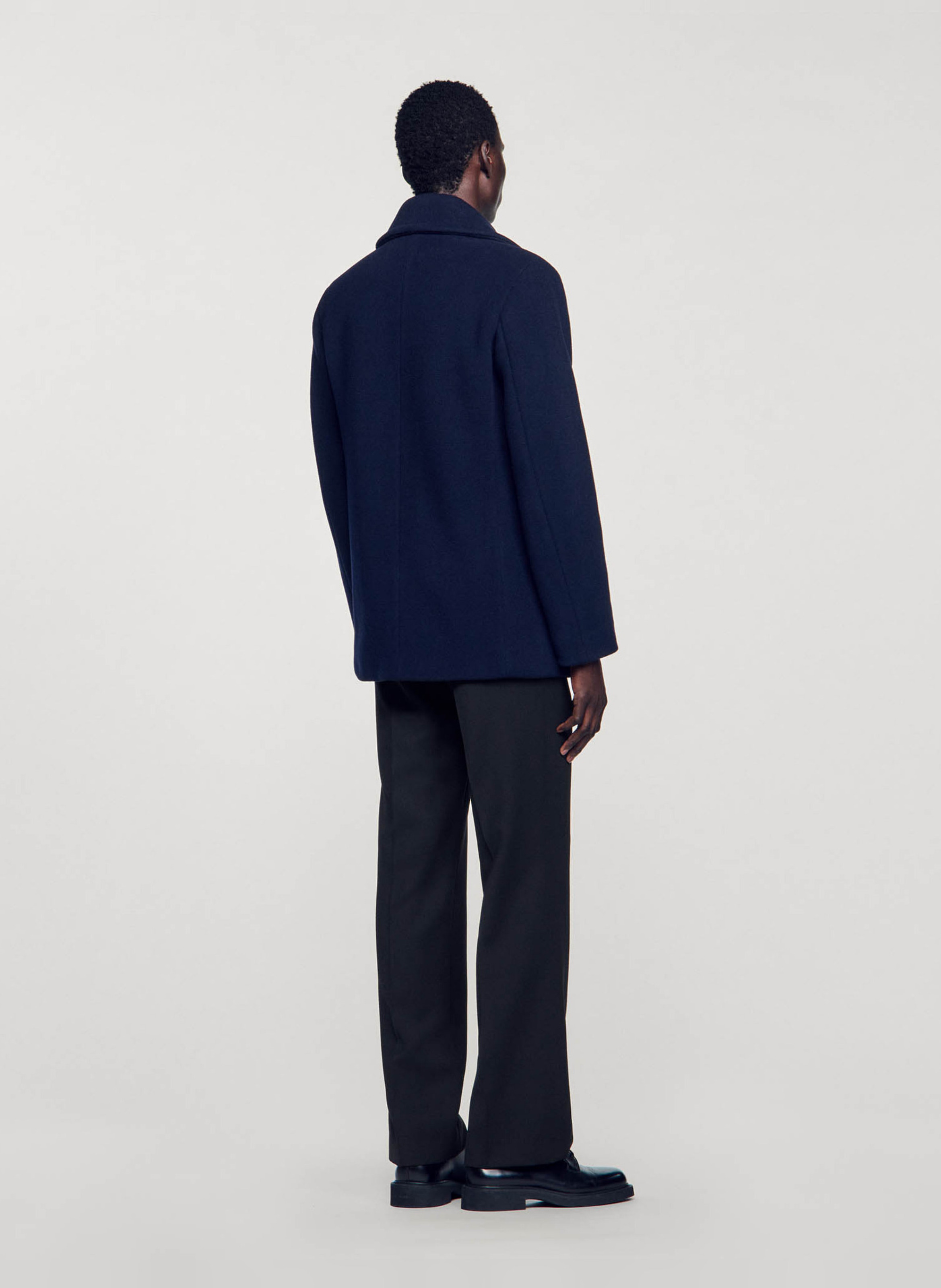 Jas van alpacawol SANDRO Blauw