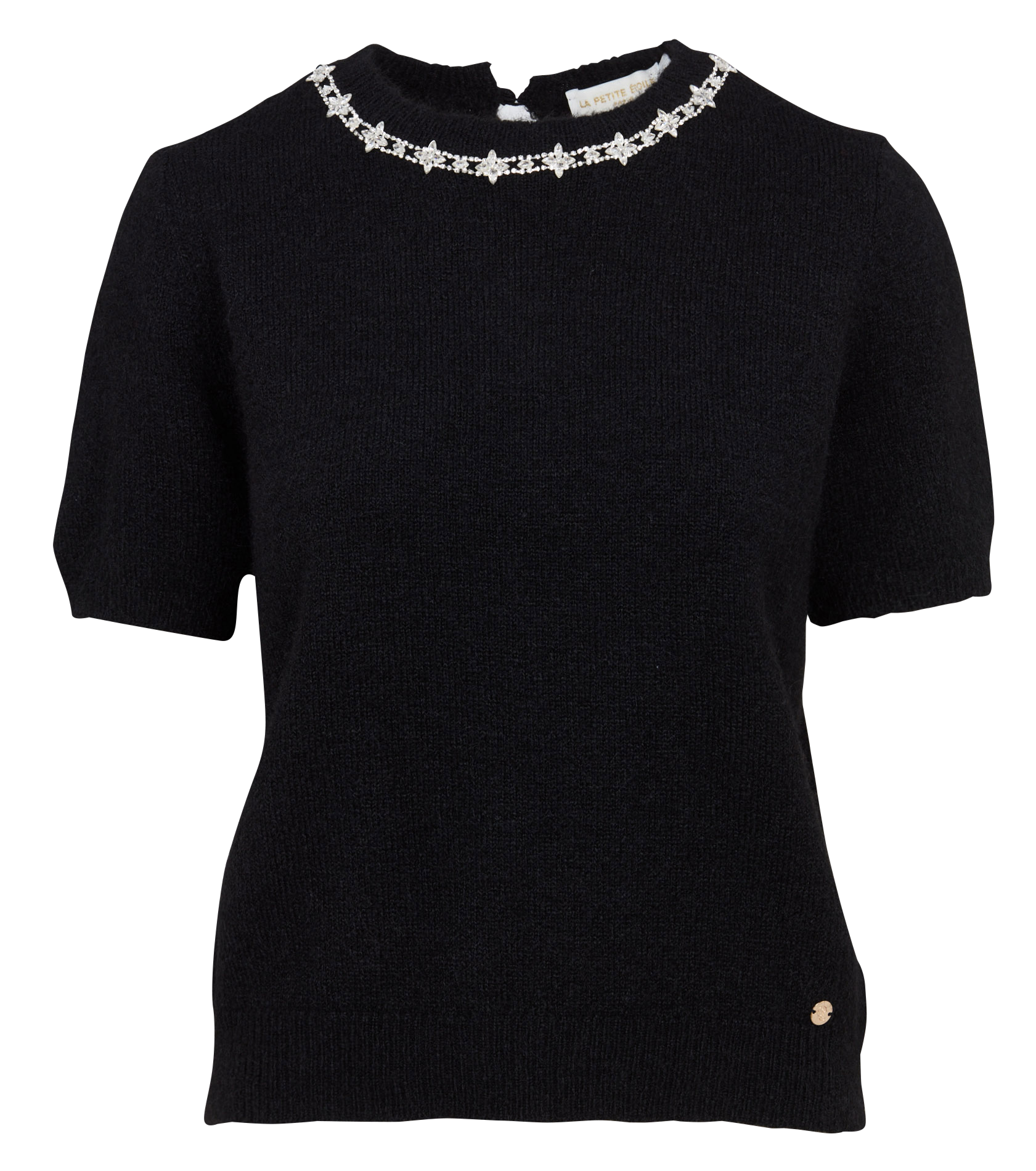 Pull oversize col rond LA PETITE ETOILE Noir