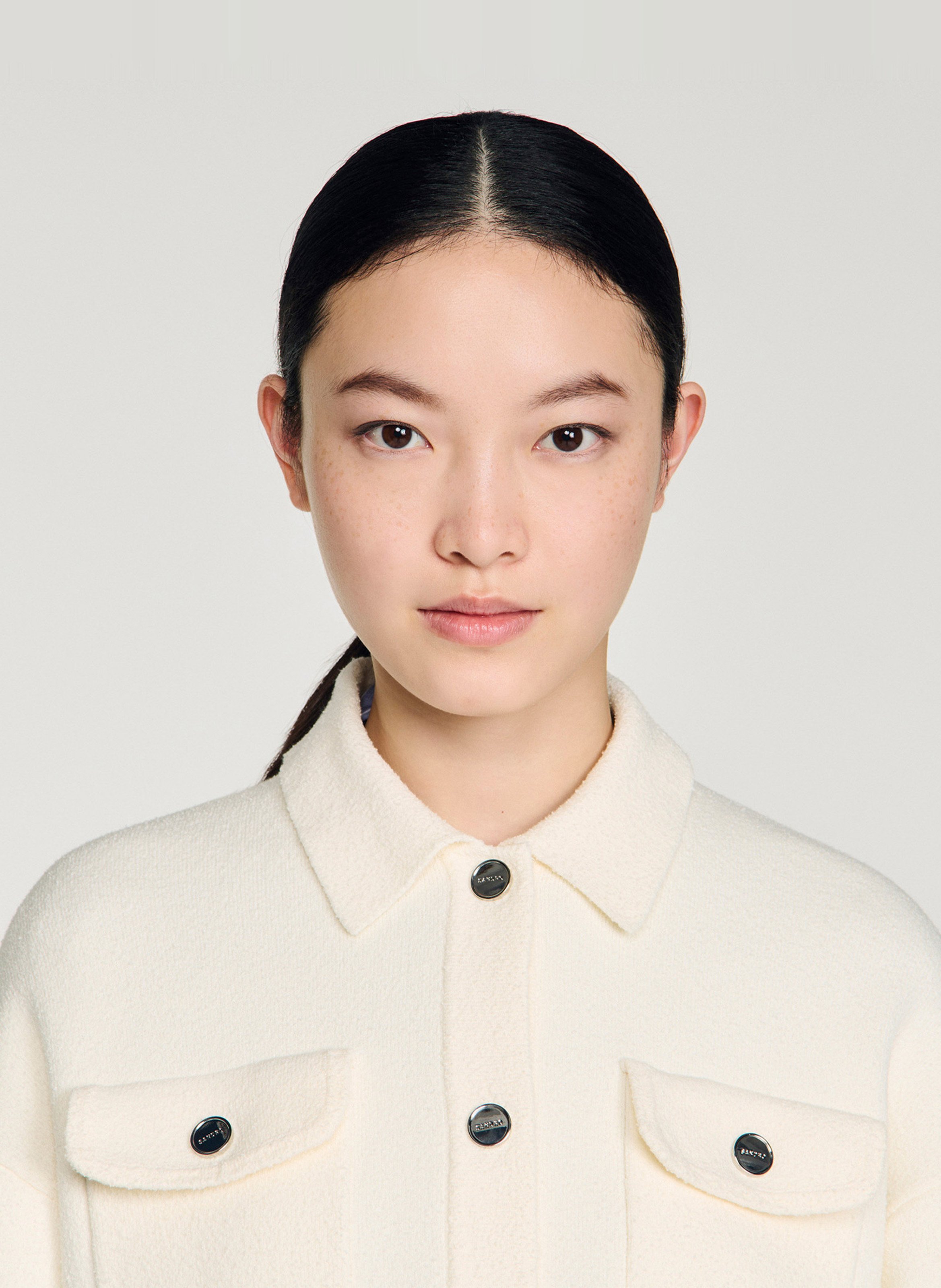 Cardigan with classic collar SANDRO White