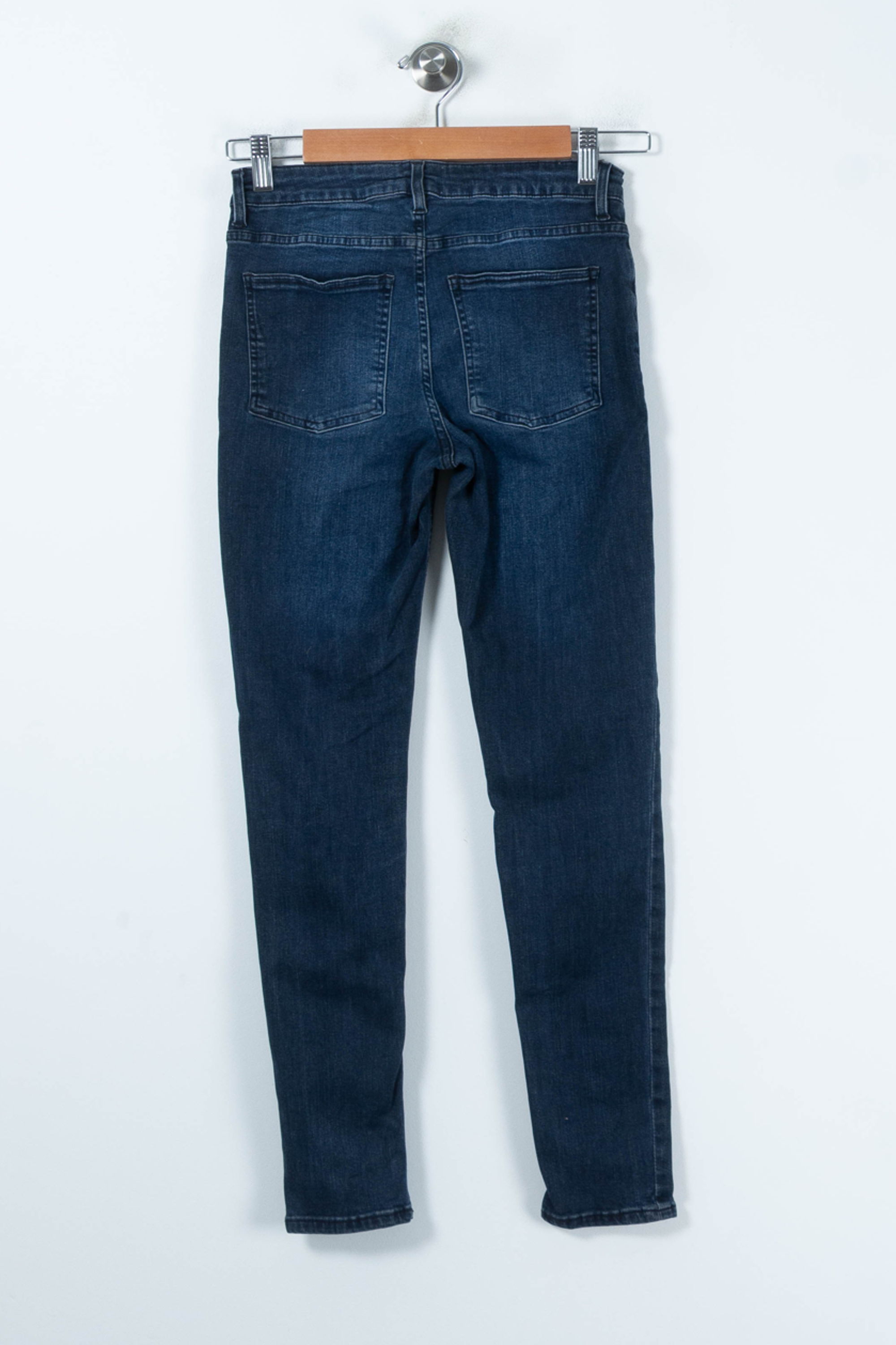 Cropped slim jeans with studs ACNE STUDIOS - Seconde Main Blue