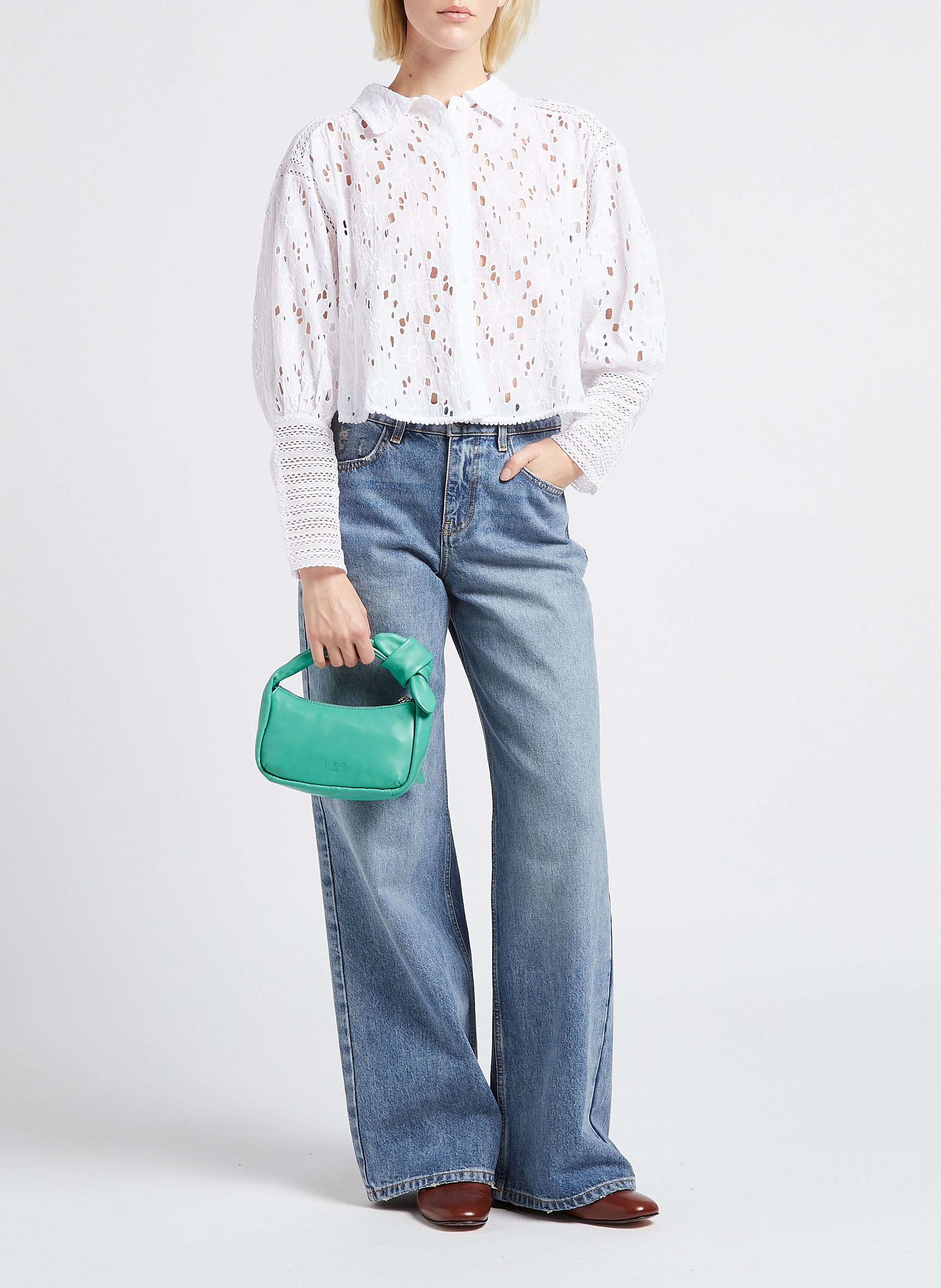 Handtasche aus Lammleder IRO Grun