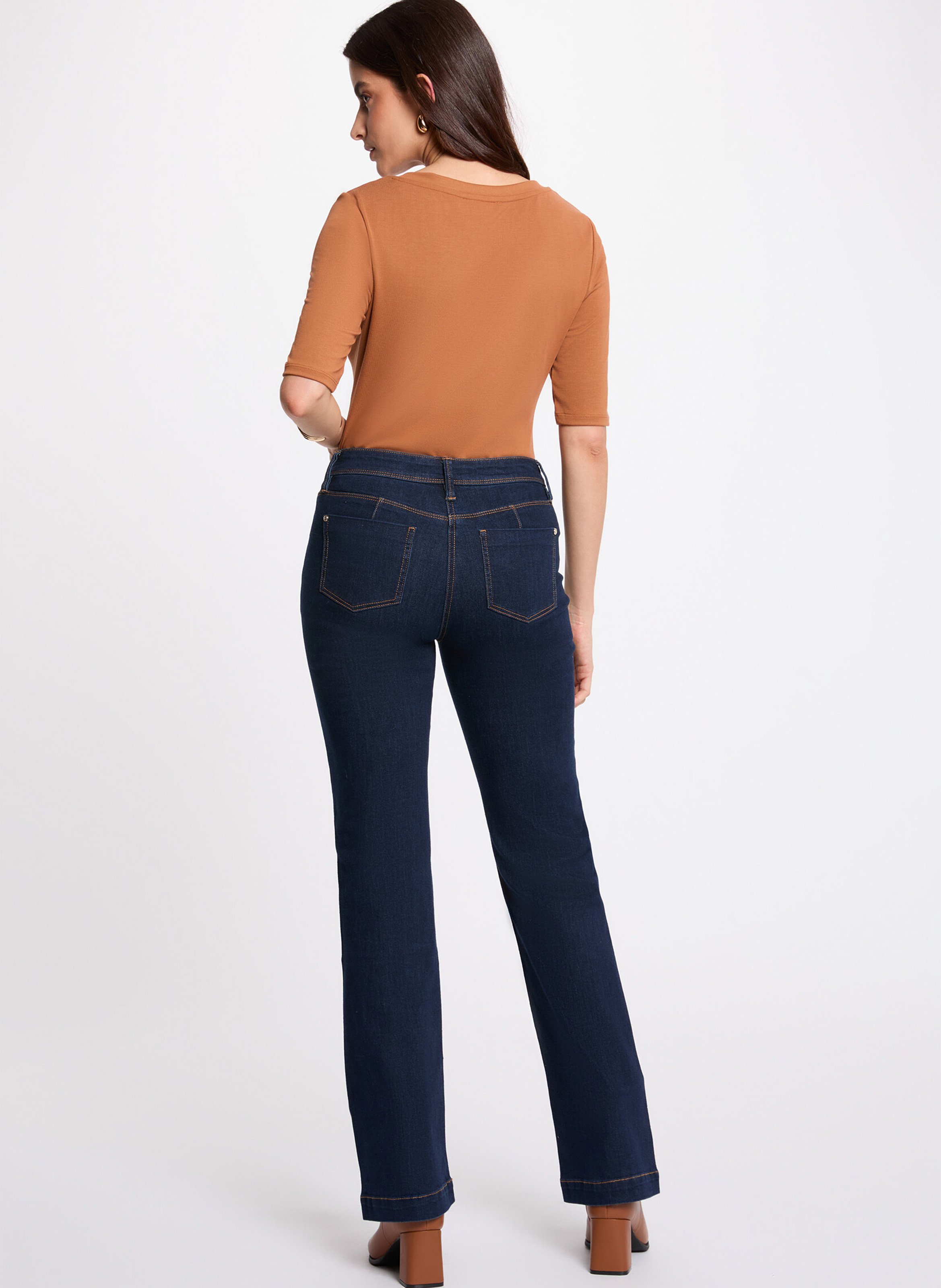 Jean brut bootcut taille mi-haute MORGAN Bleu