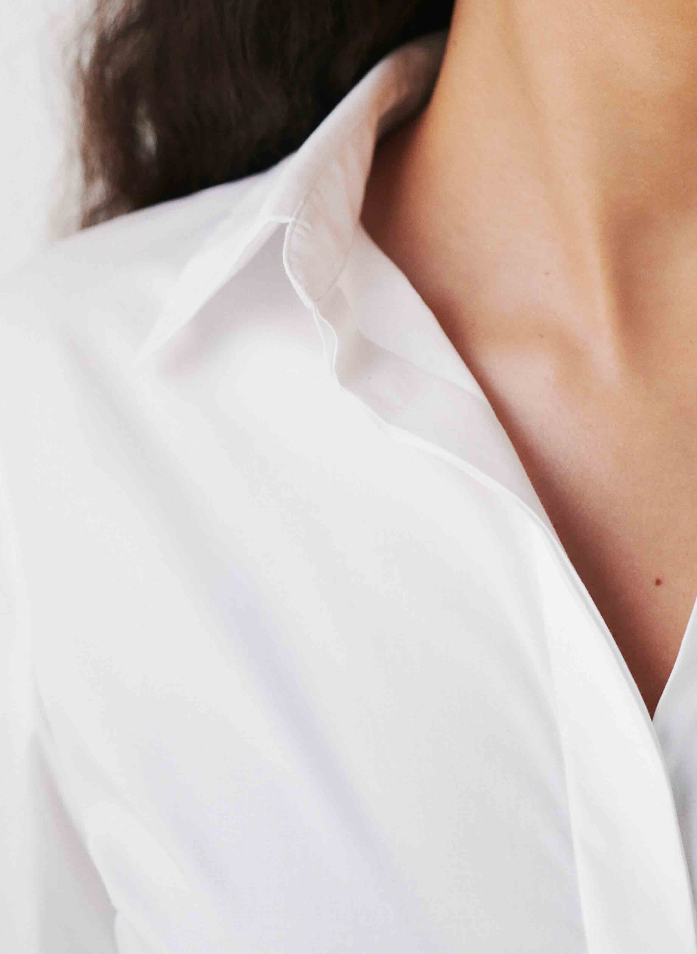 Chemise col classique en coton mélangé CAROLL Blanc