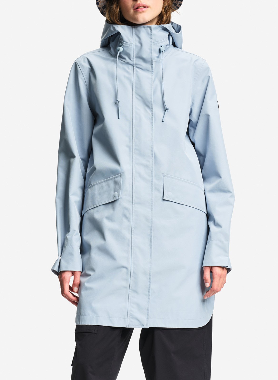 Mid-length straight hooded parka AIGLE Blue