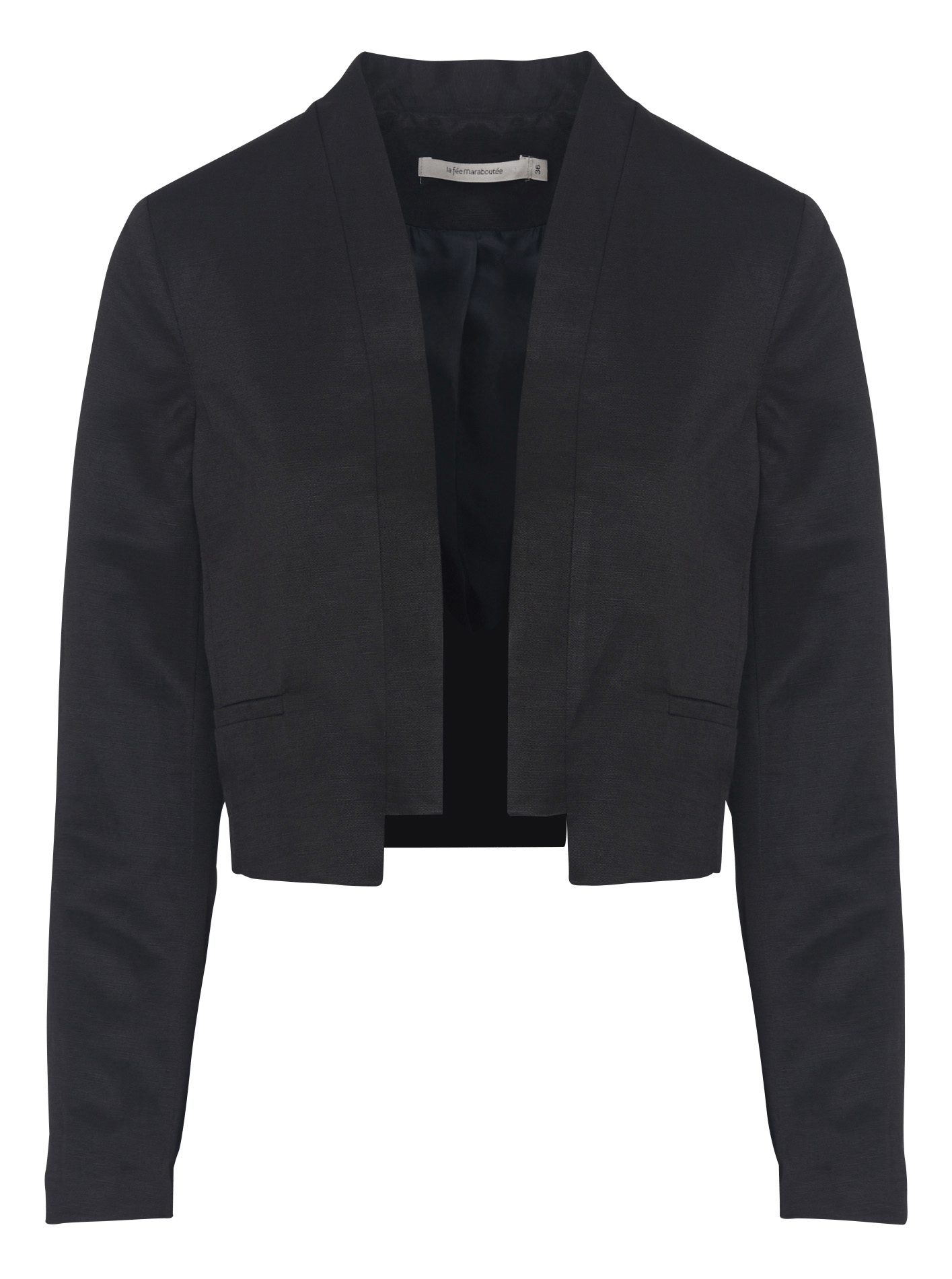Korte blazer van gemengd linnen LA FEE MARABOUTEE Zwart