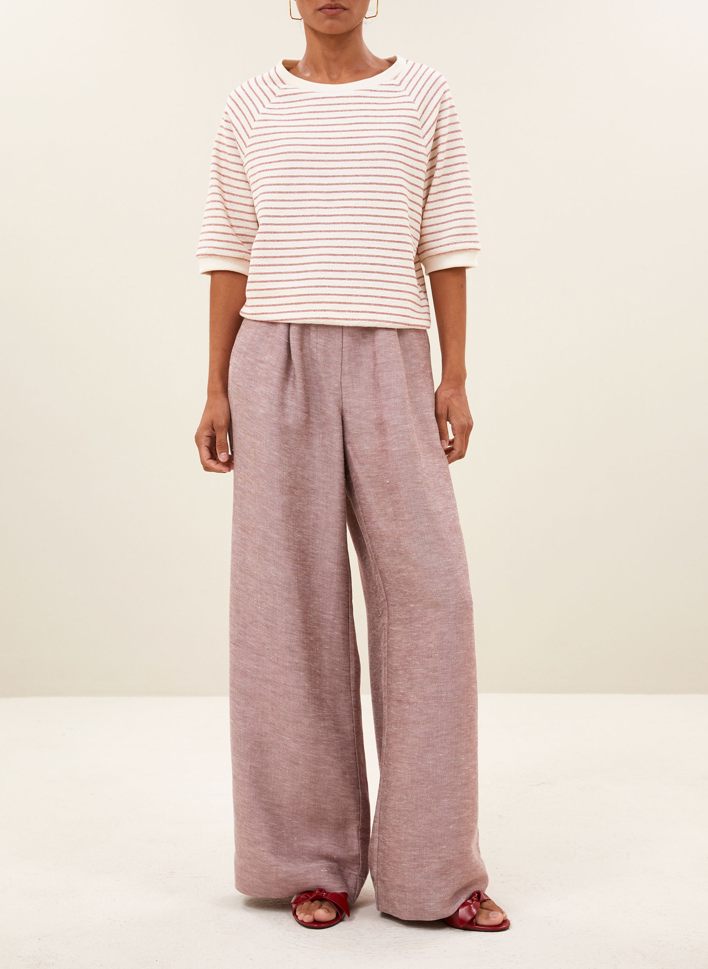 T-shirt met ronde hals - biologische katoenblend BY BAR Roze