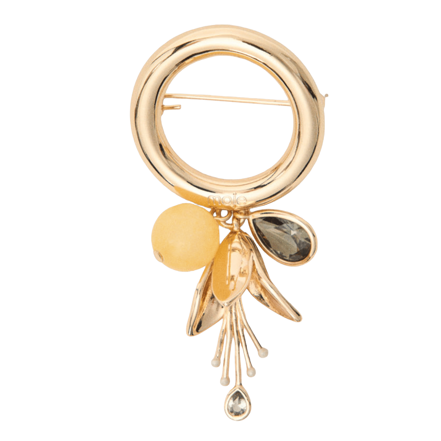 Brass brooch MAJE Golden