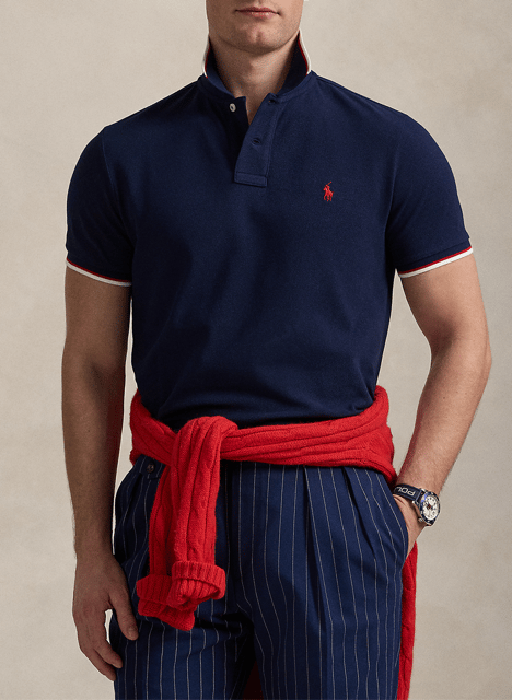 Slim-fit cotton polo shirt POLO RALPH LAUREN Blue