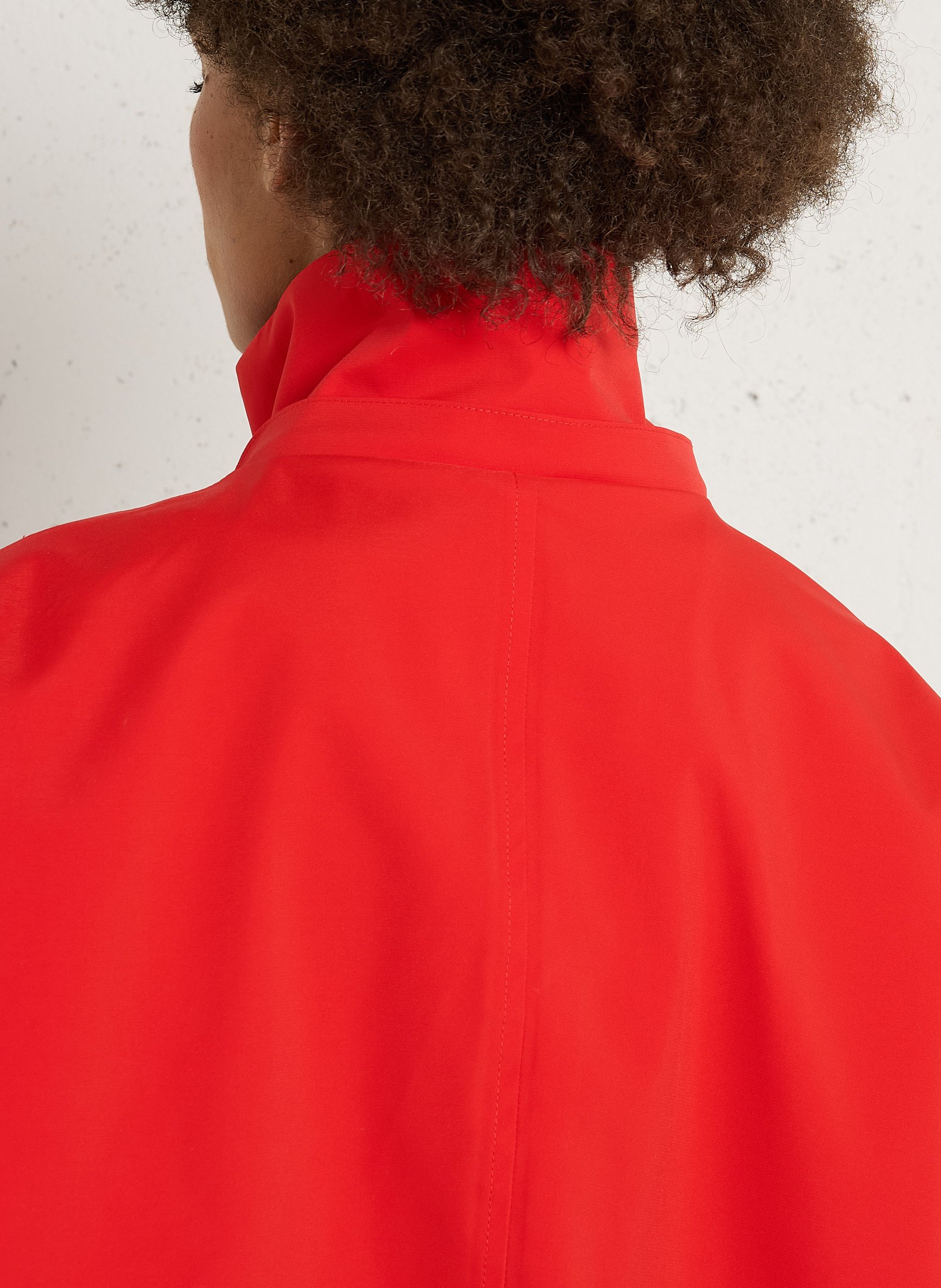 Buttoned and zipped high-neck fitted raincoat FLOTTE Red